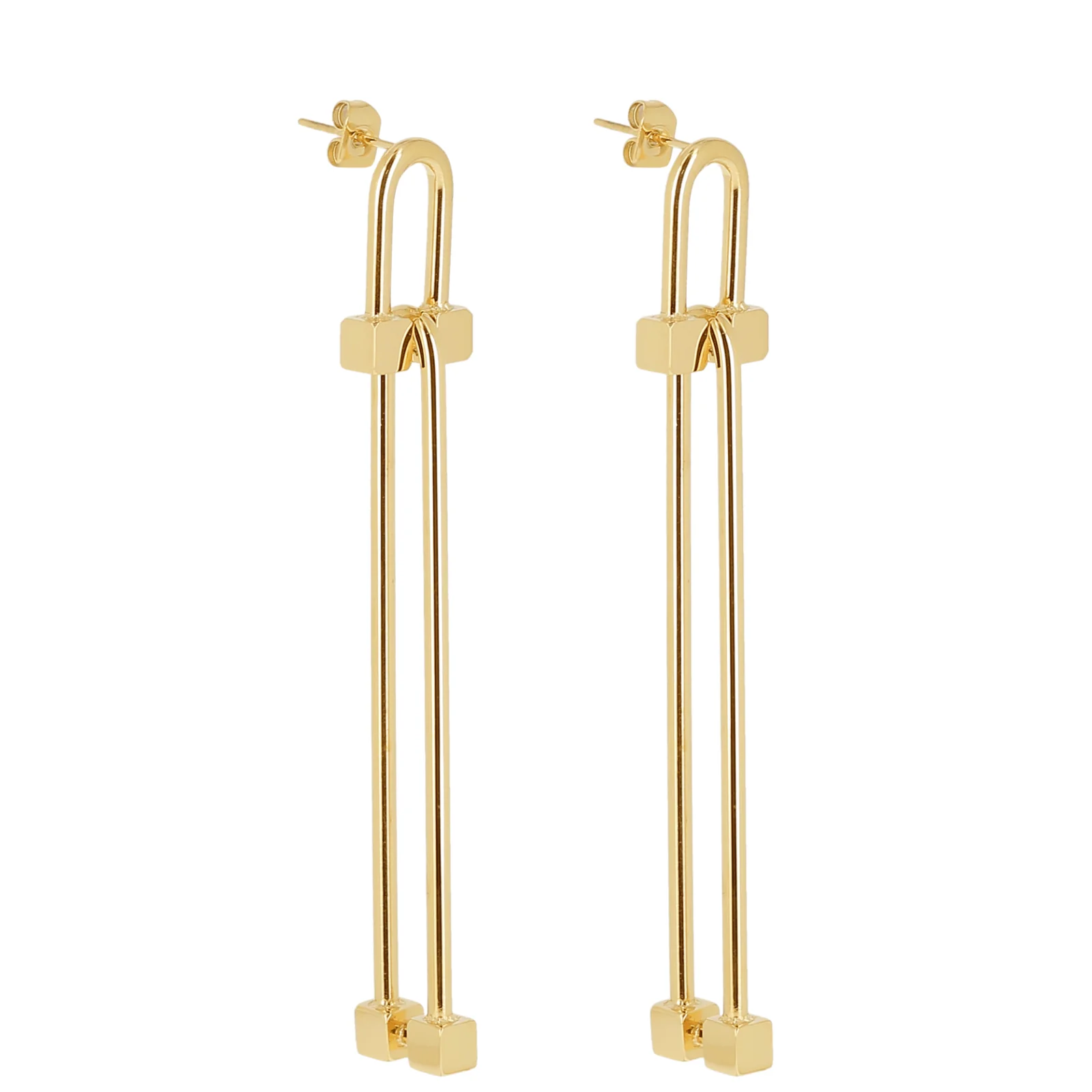 ZAG Gold Bar Drop Earrings