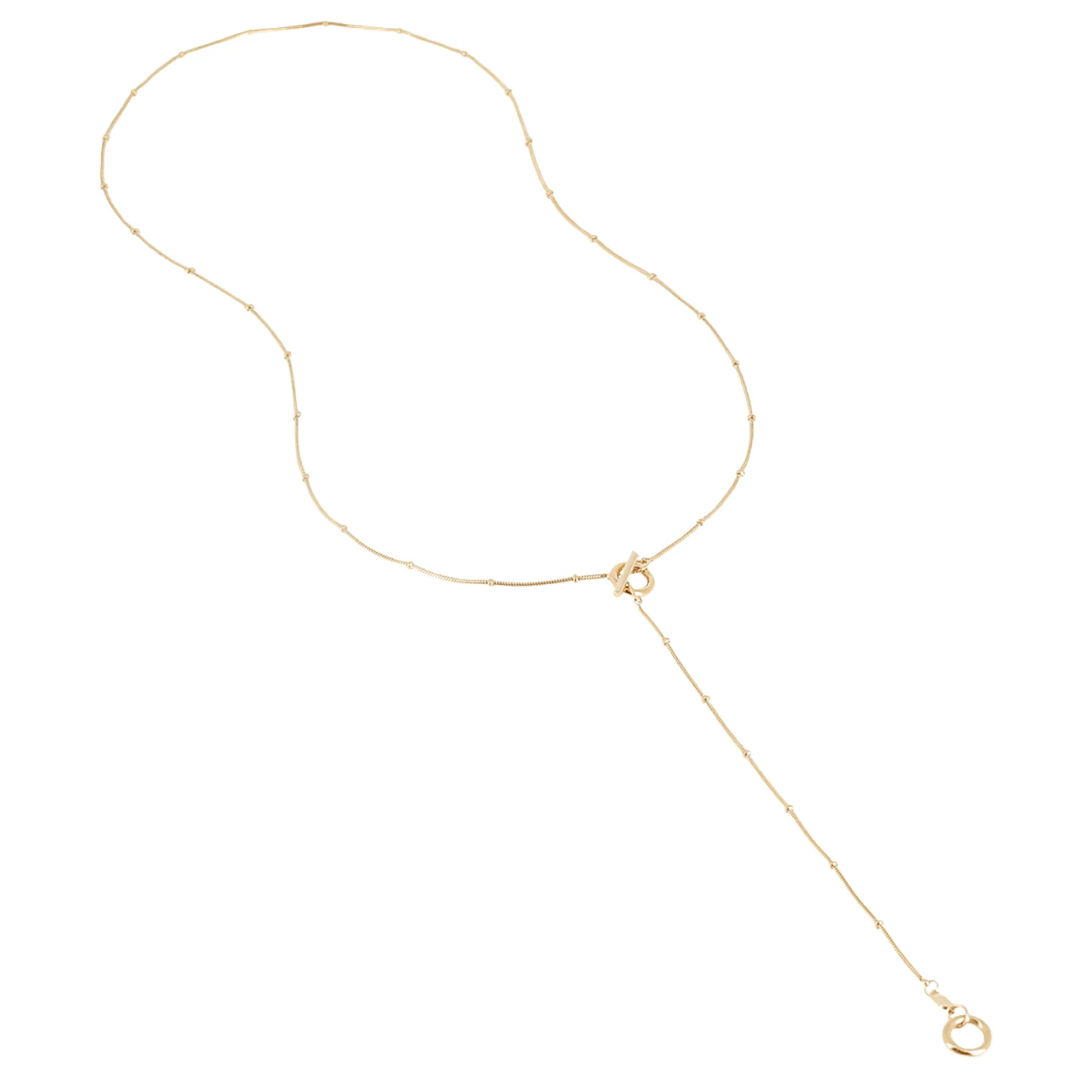 ZAG Gold Bobble Chain Lariat Necklace