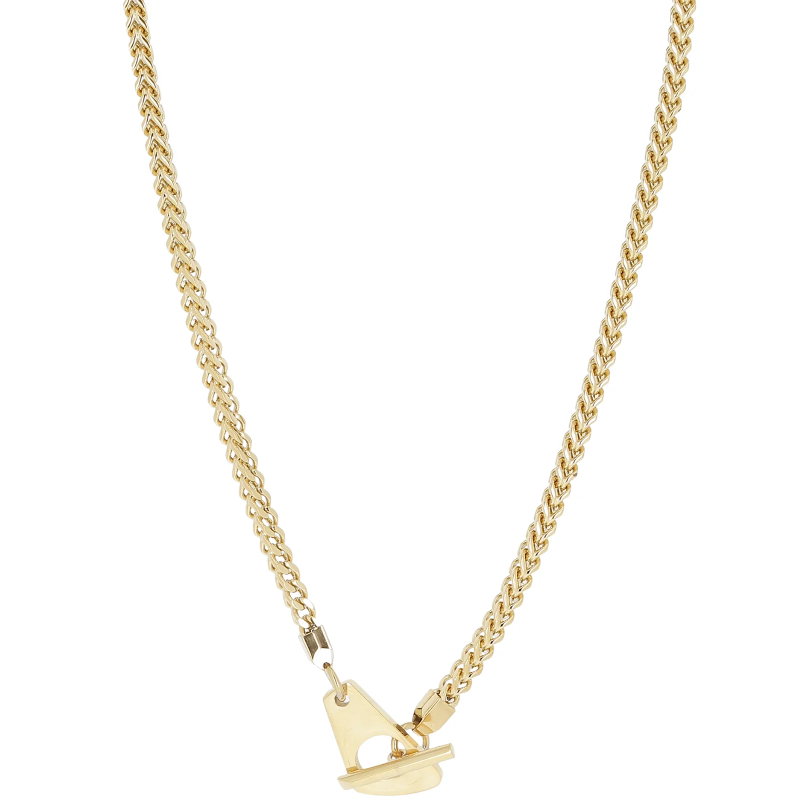 ZAG Gold Box Link TBar Necklace