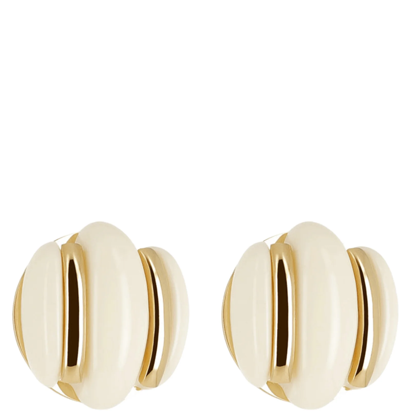ZAG Gold Cabras Large Cream Stud Earrings