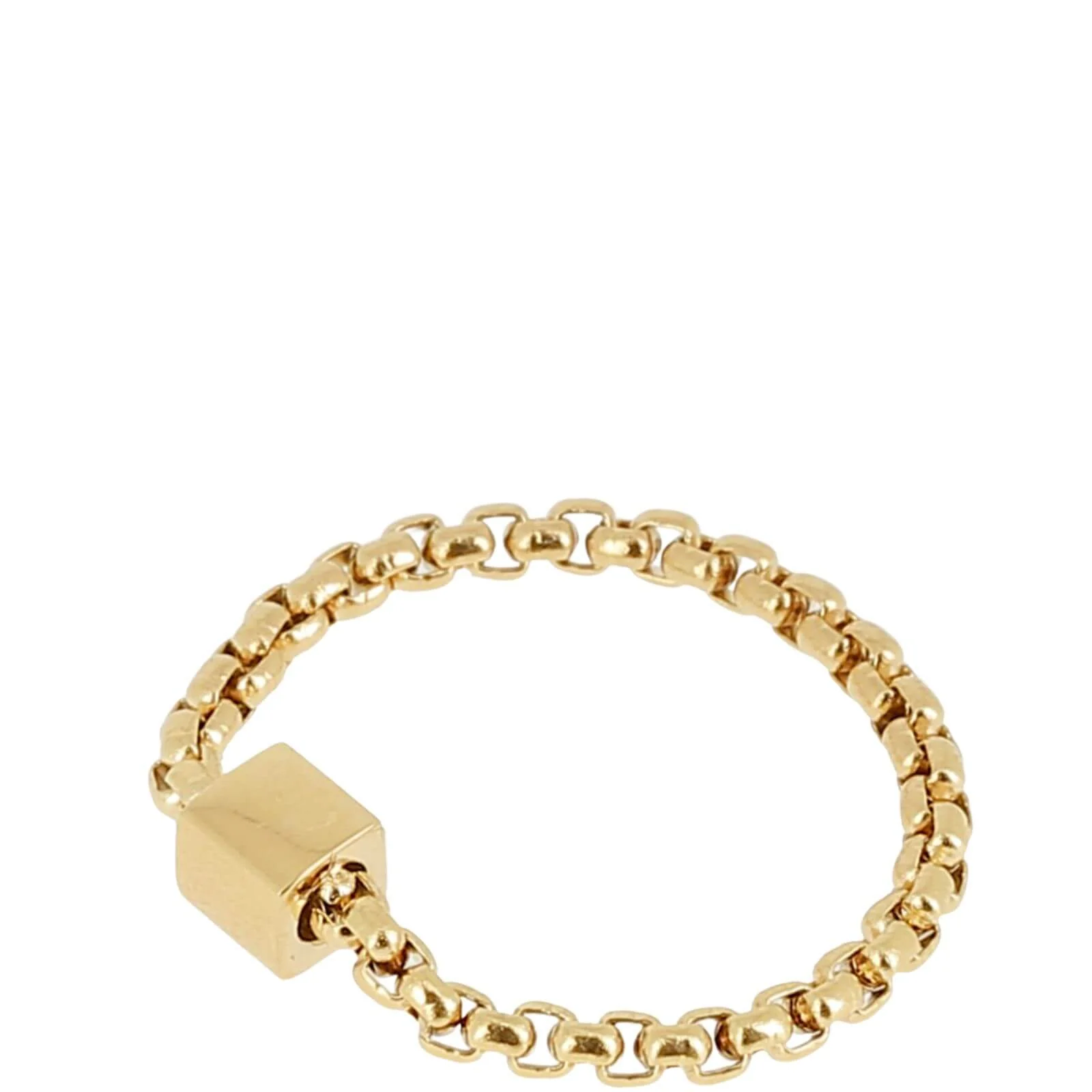 ZAG Gold Chain Cube Ring