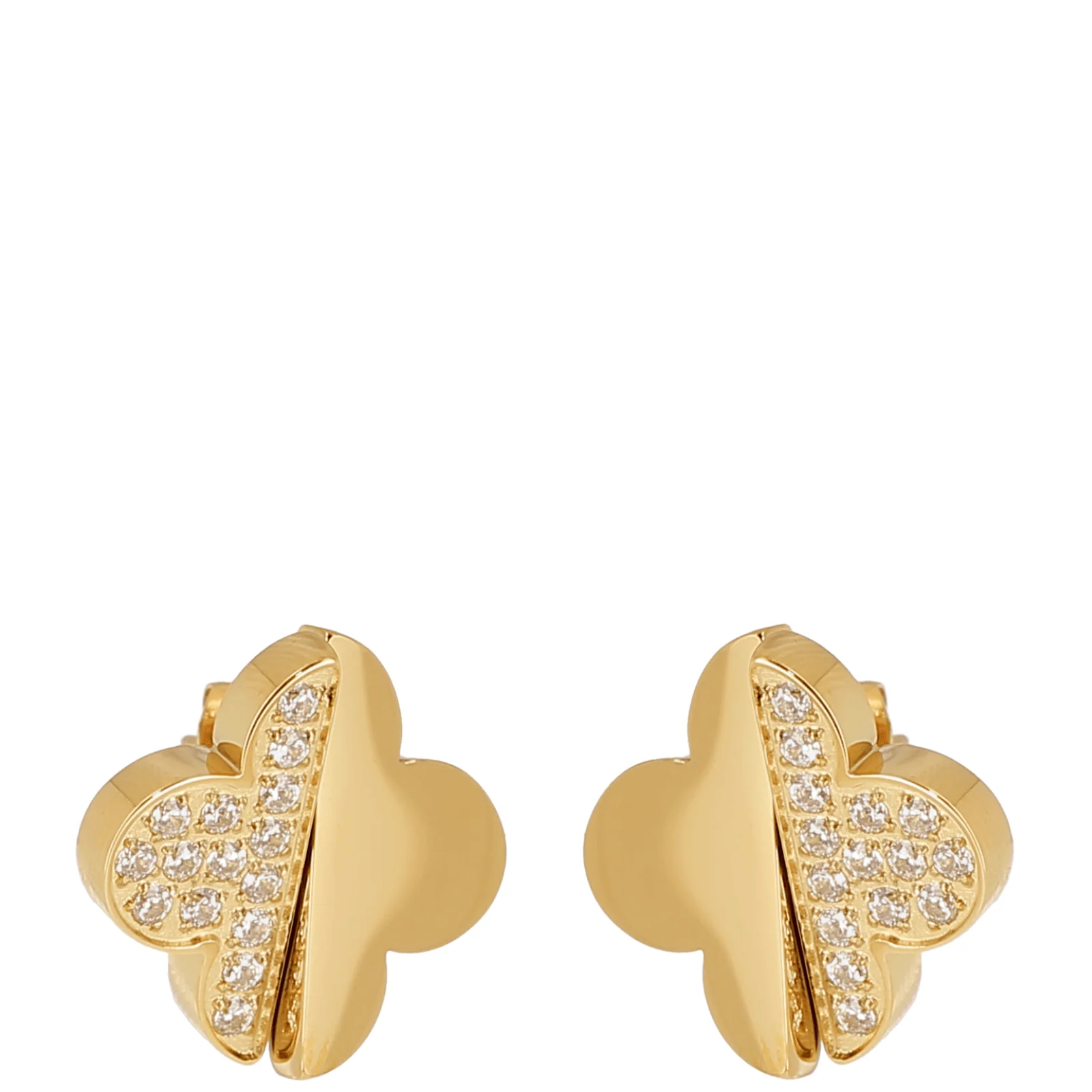 ZAG Gold Chunky Clover Stud Earrings
