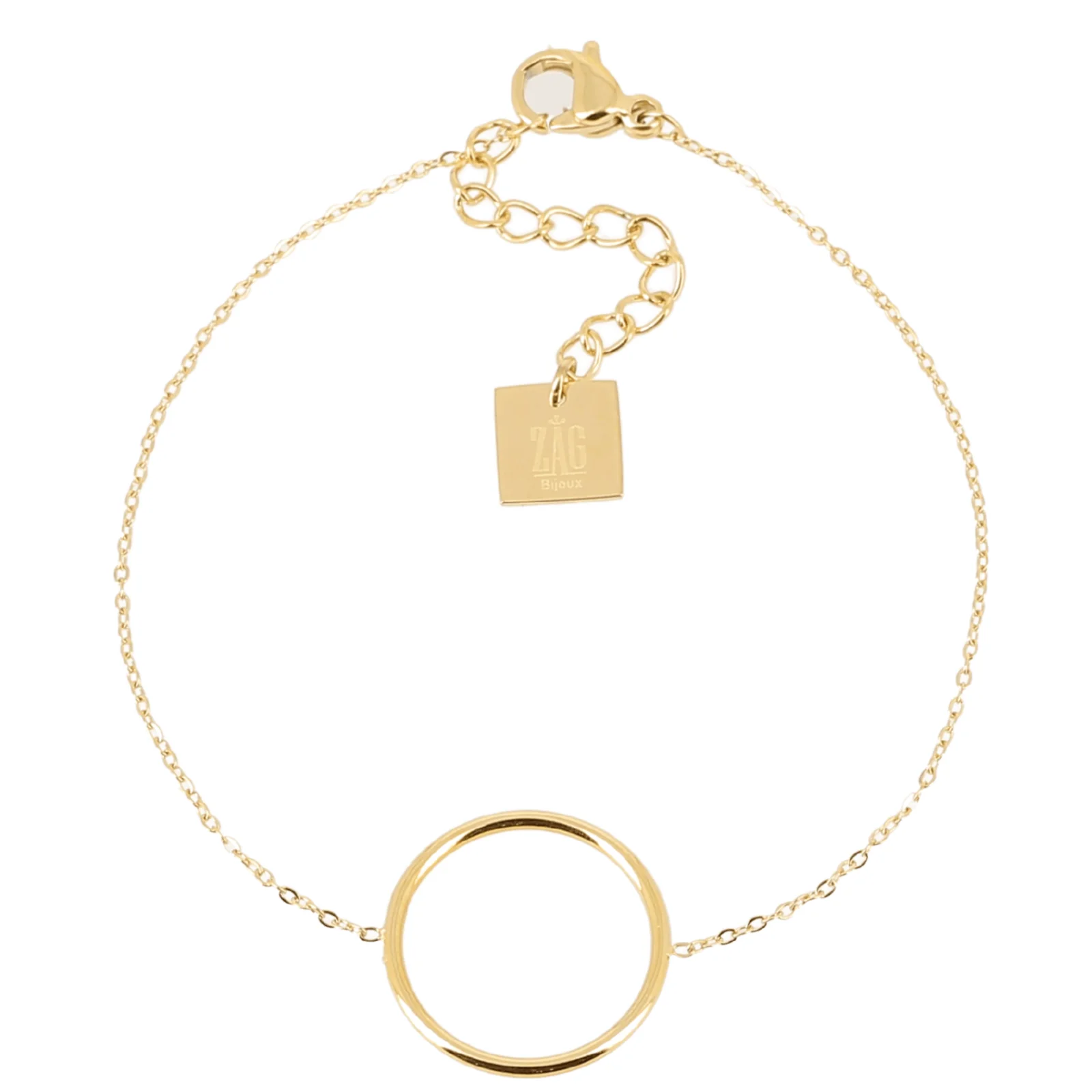 ZAG Gold Circle Ring Dainty Chain Bracelet