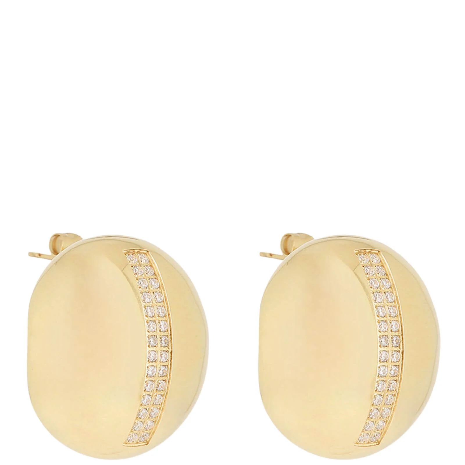 ZAG Gold Cyane Large Button Stud Earrings