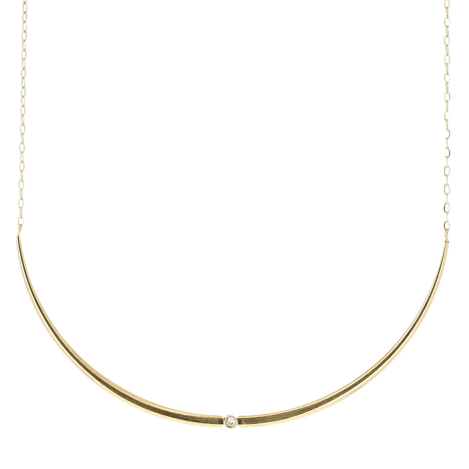 ZAG Gold Dainty Bar Pendant Necklace