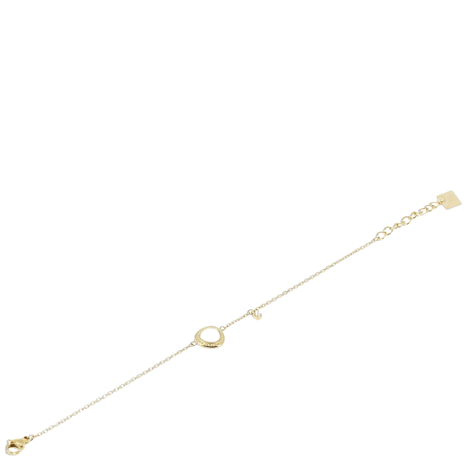 ZAG Gold Dainty Chain Mother Of Pearl Pendant Bracelet