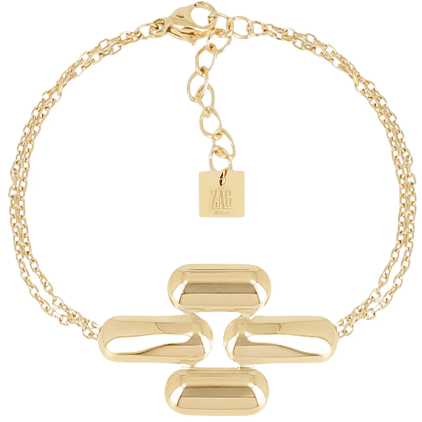 ZAG Gold Dainty Chain Oval Pendant Bracelet