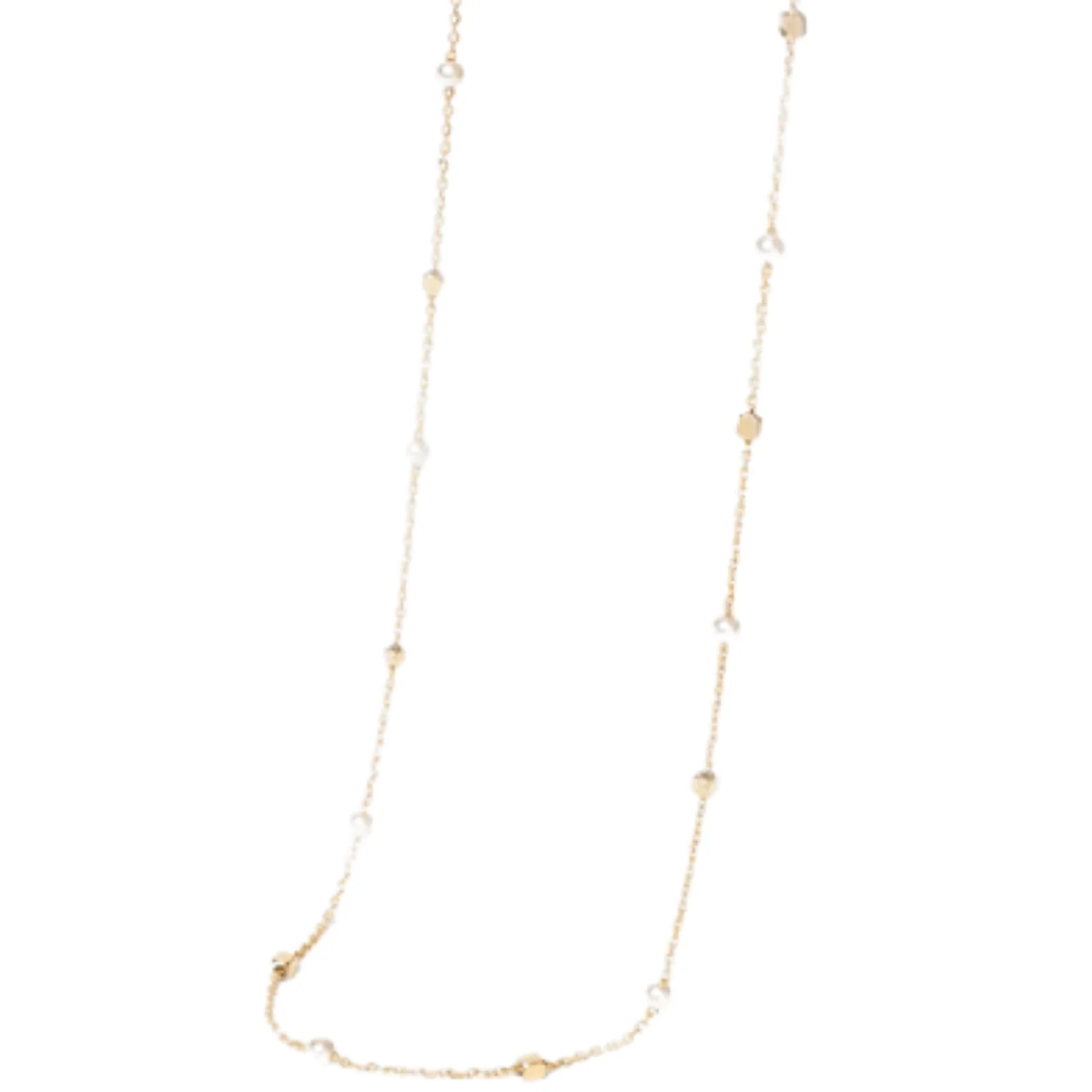 ZAG Gold Dainty Cube & Pearl Necklace