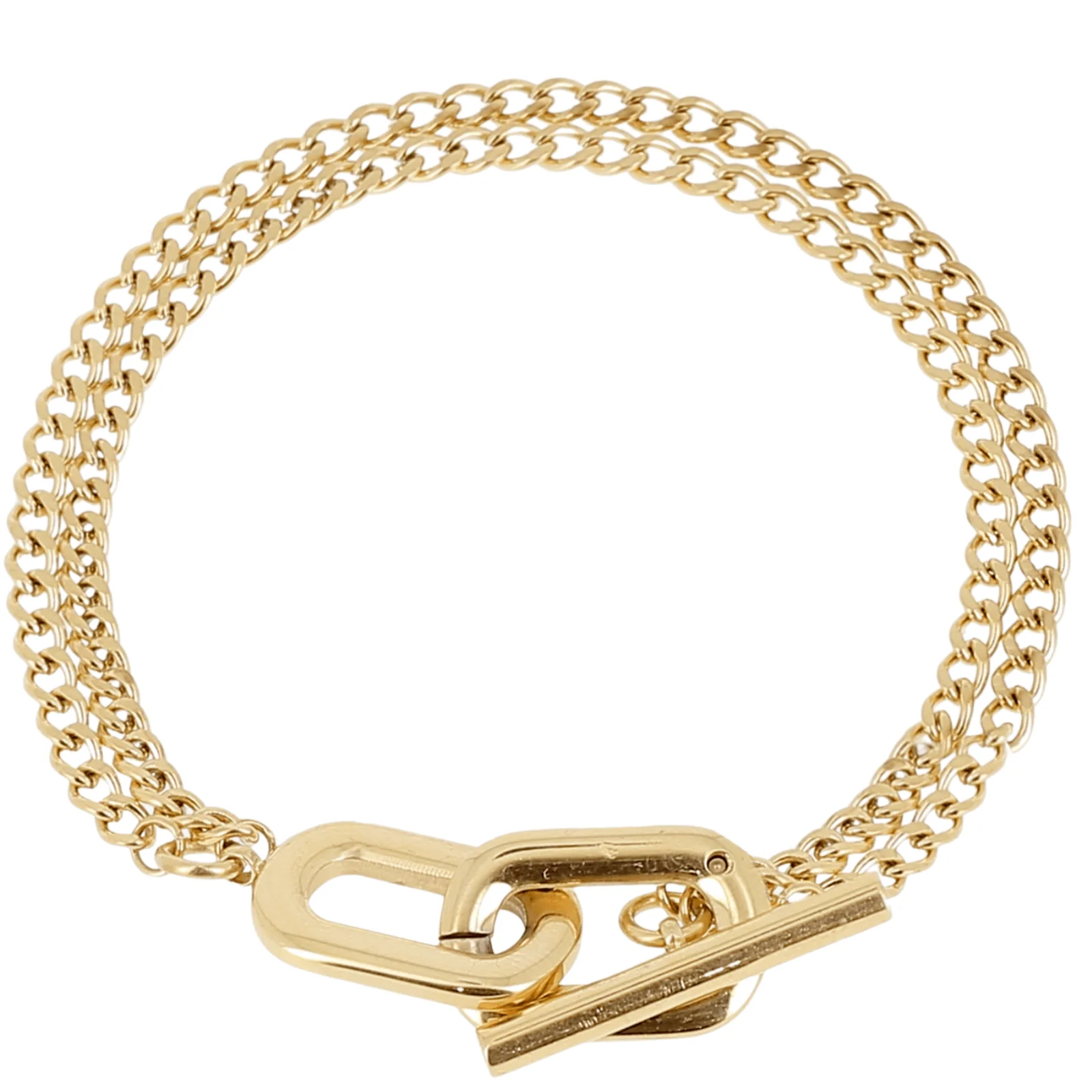 ZAG Gold Dainty Curb Chain TBar Bracelet