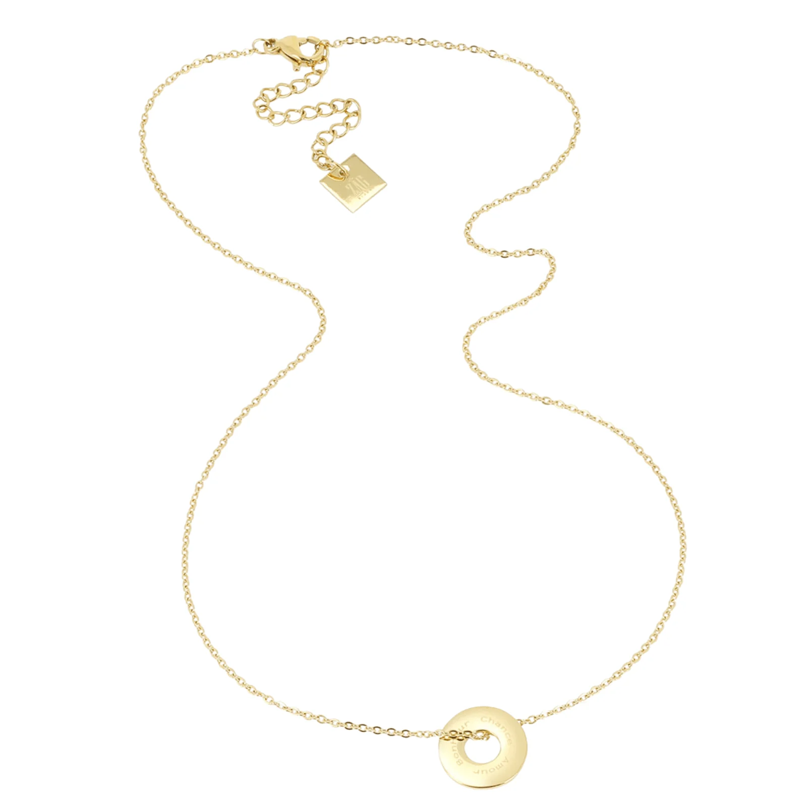 ZAG Gold Divine Circle Pendant Necklace