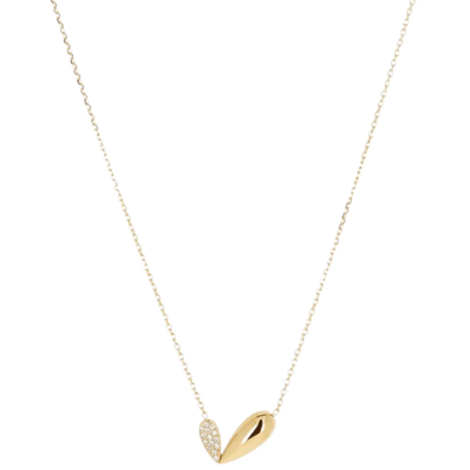 ZAG Gold Double Teardrop Pendant Necklace