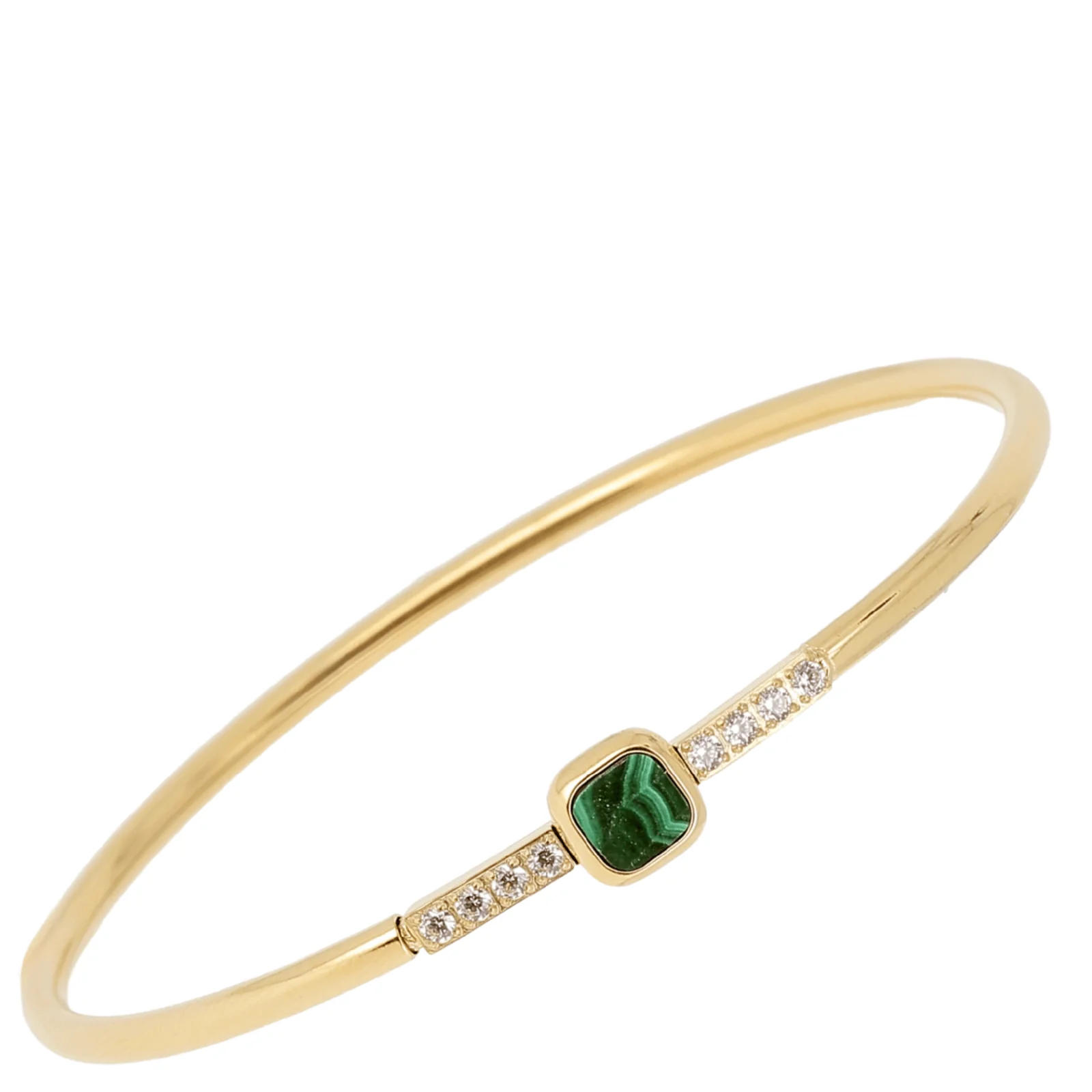 ZAG Gold Green Enamel Dainty Bangle