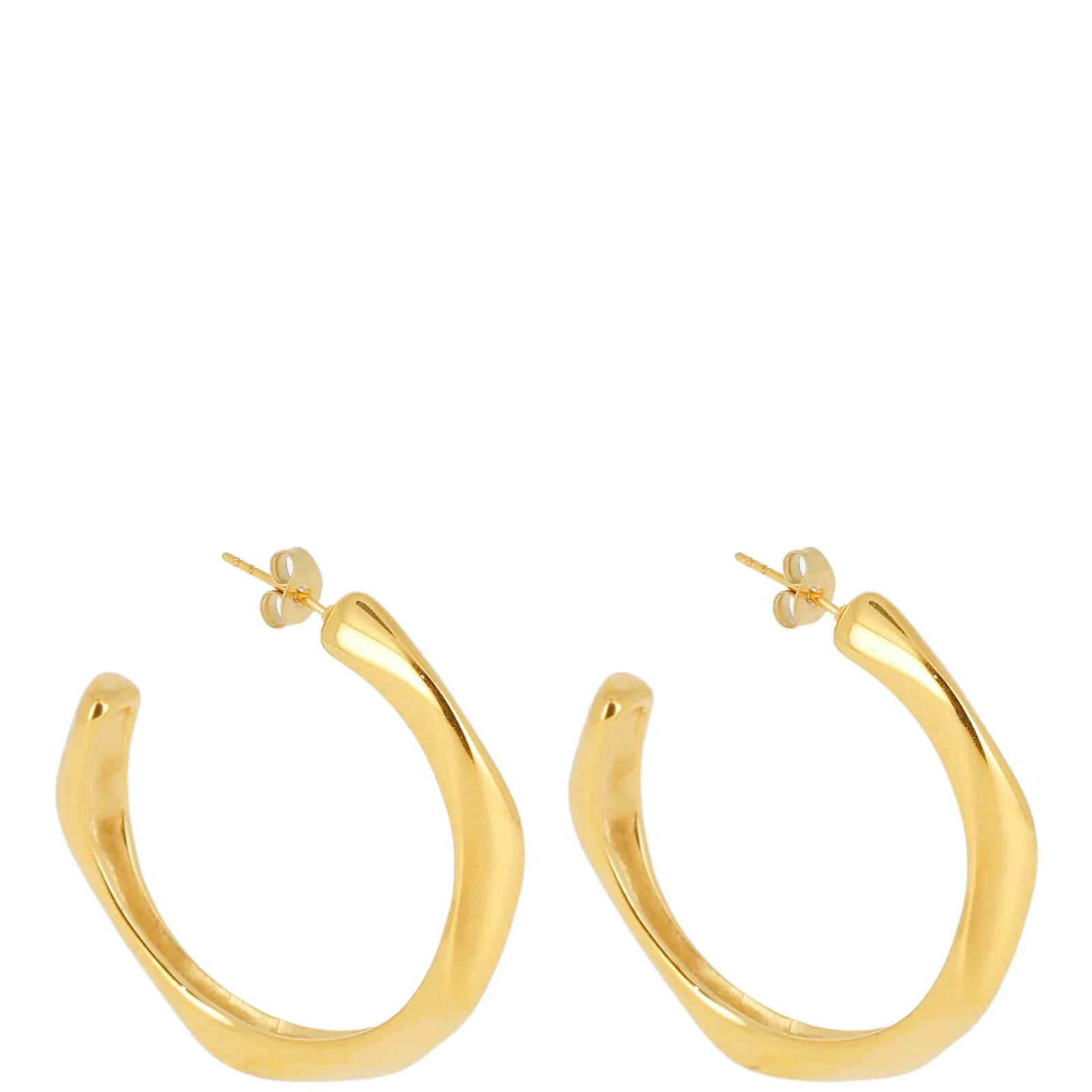 ZAG Gold Irregular Large Half Hoop Earrings