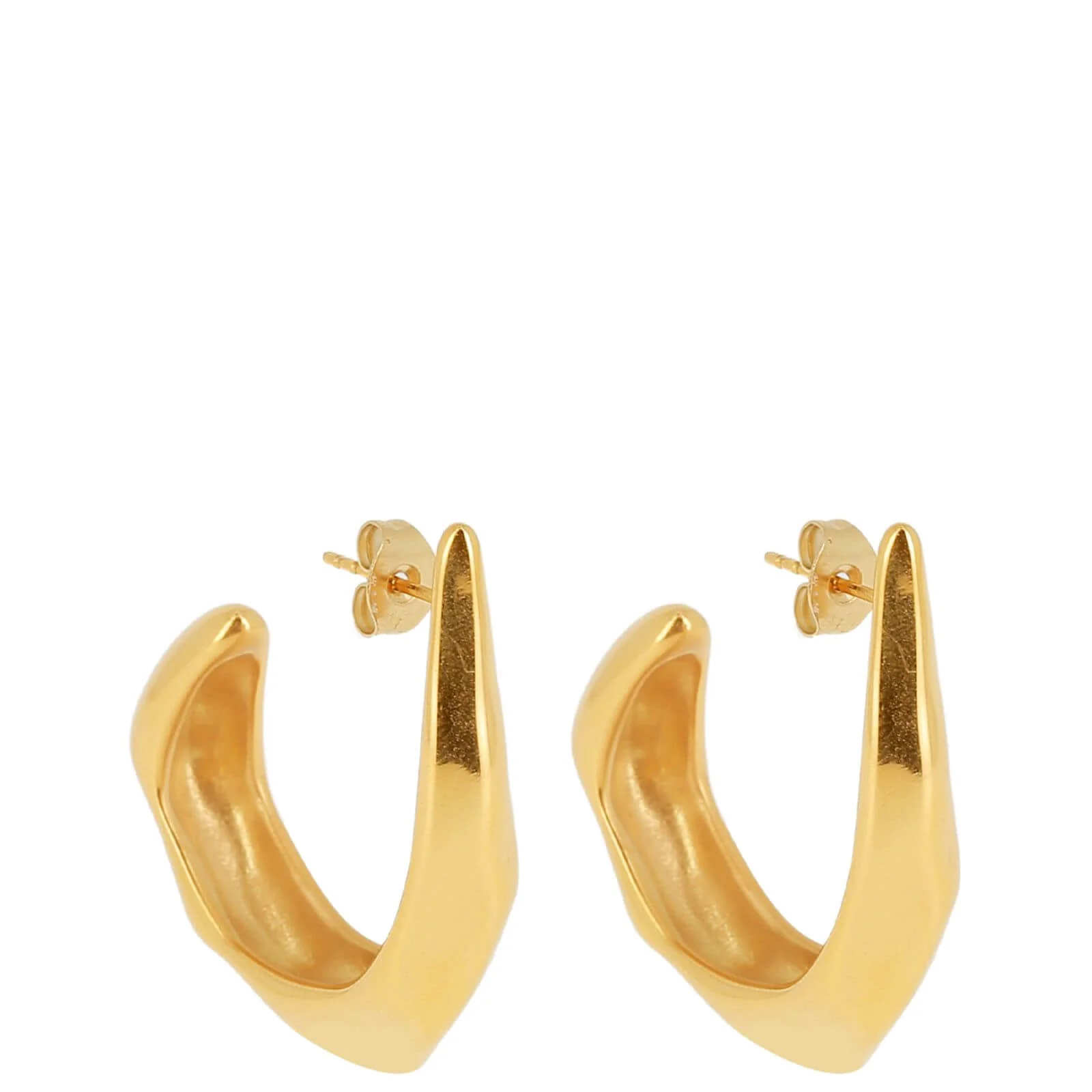 ZAG Gold Irregular Large Oval Half Hoop Earrings