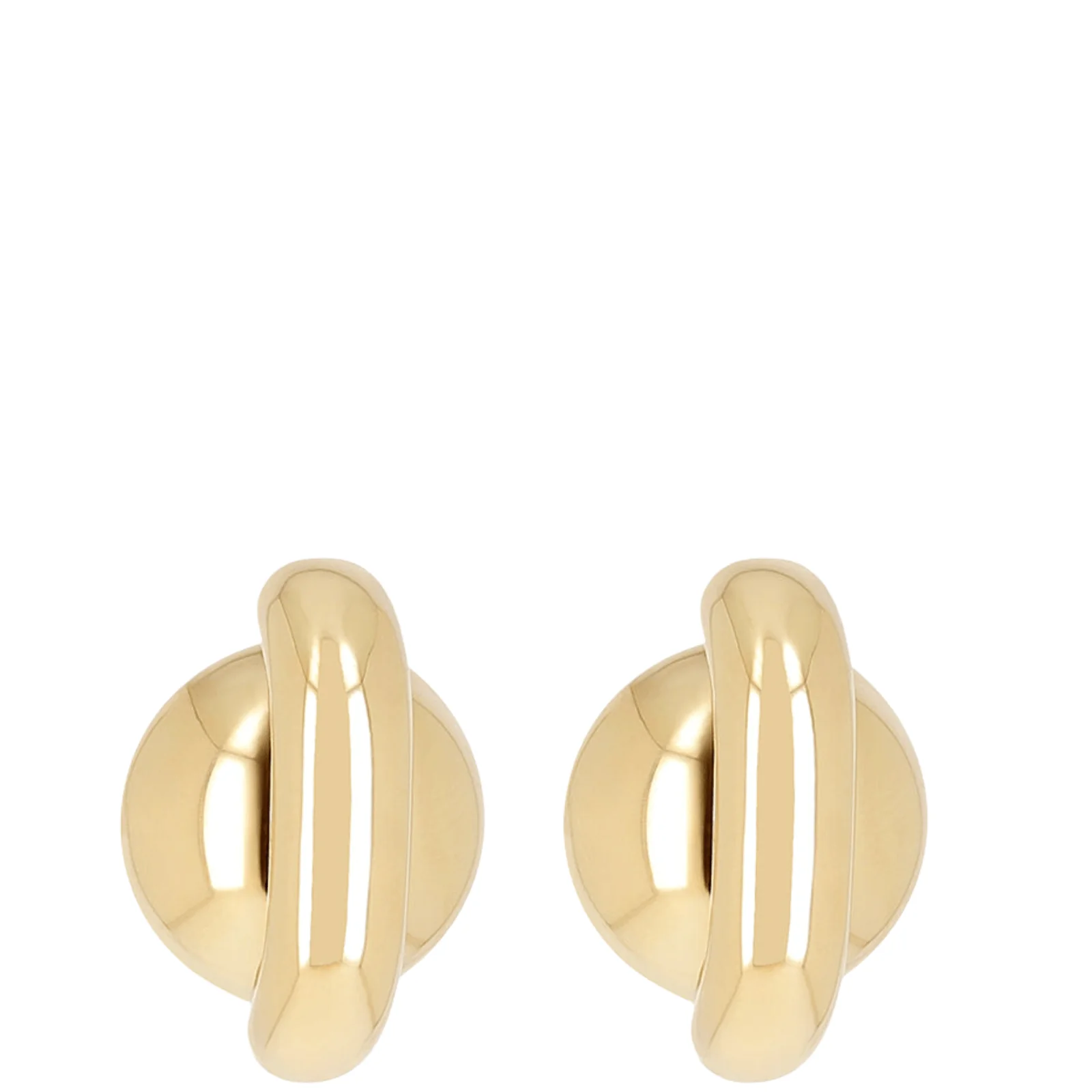ZAG Gold Large Button Stud Earrings
