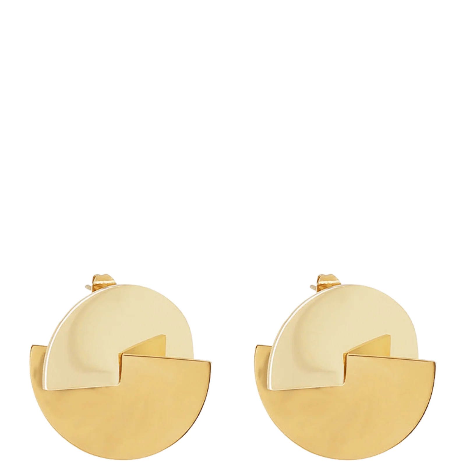 ZAG Gold Large Circle Stud Earrings