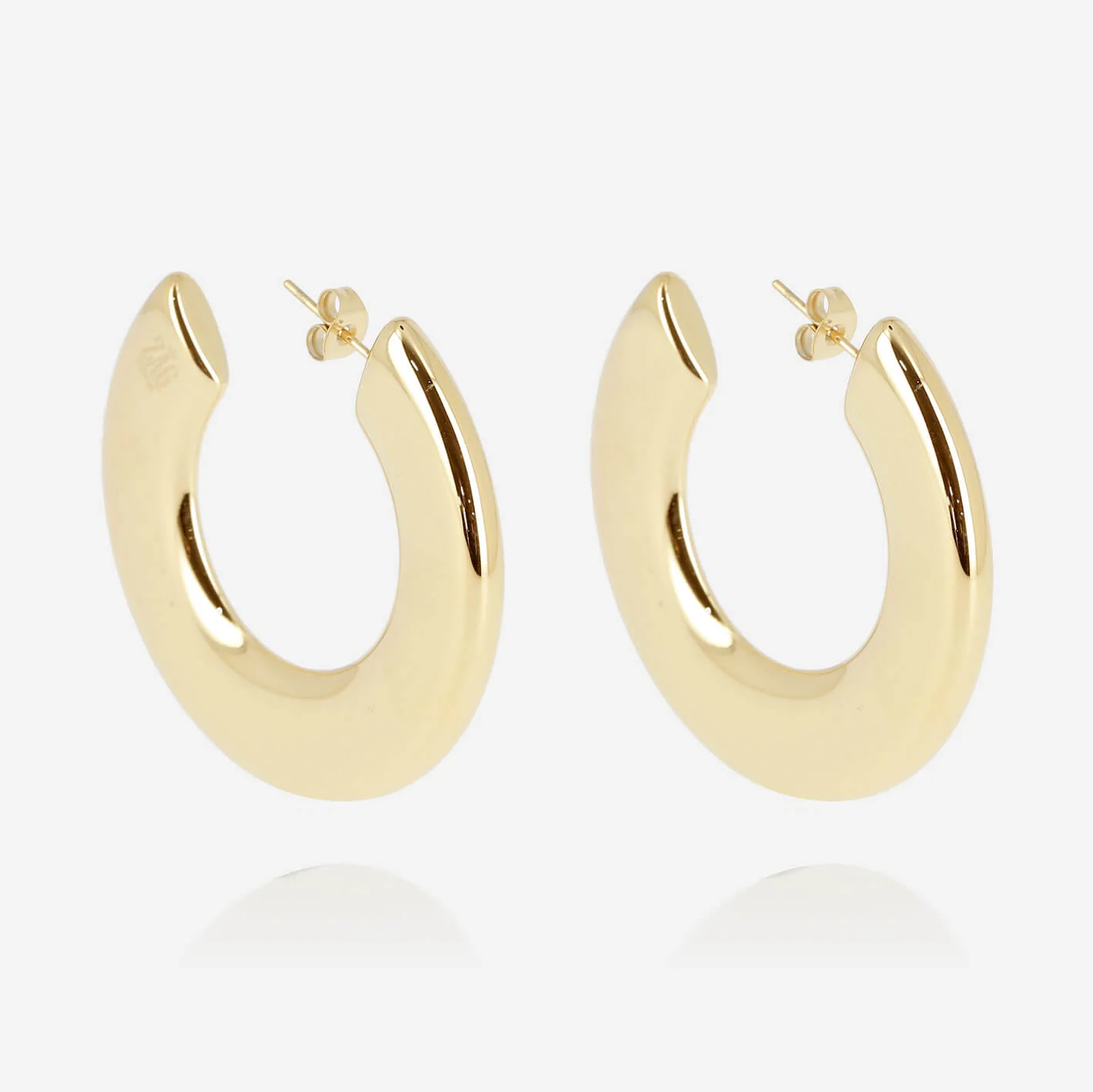 ZAG Gold Large Flat Hoop Earrings