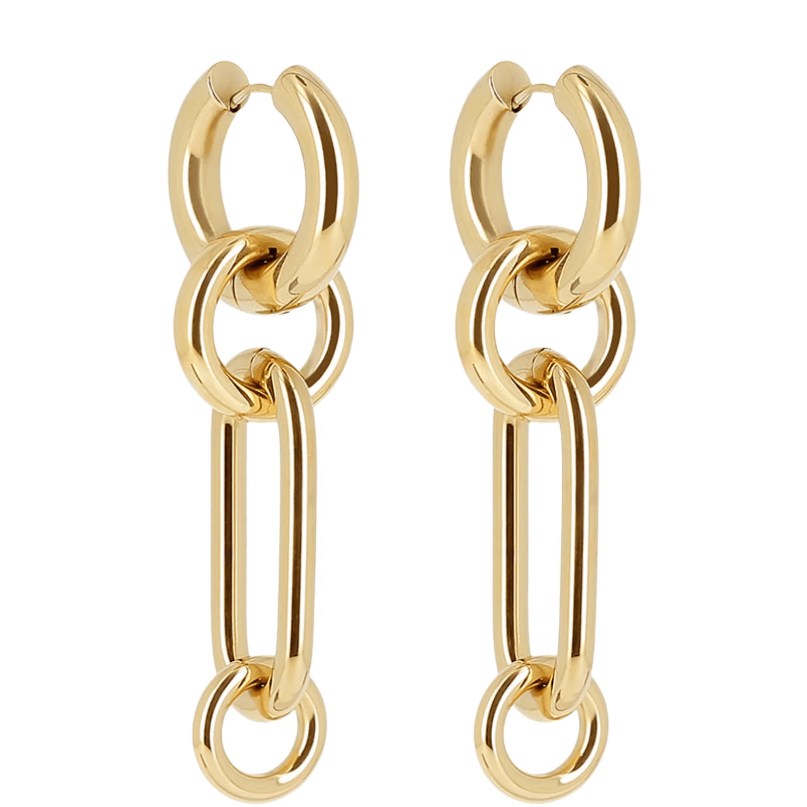 ZAG Gold Large Linked Hoop Earrings