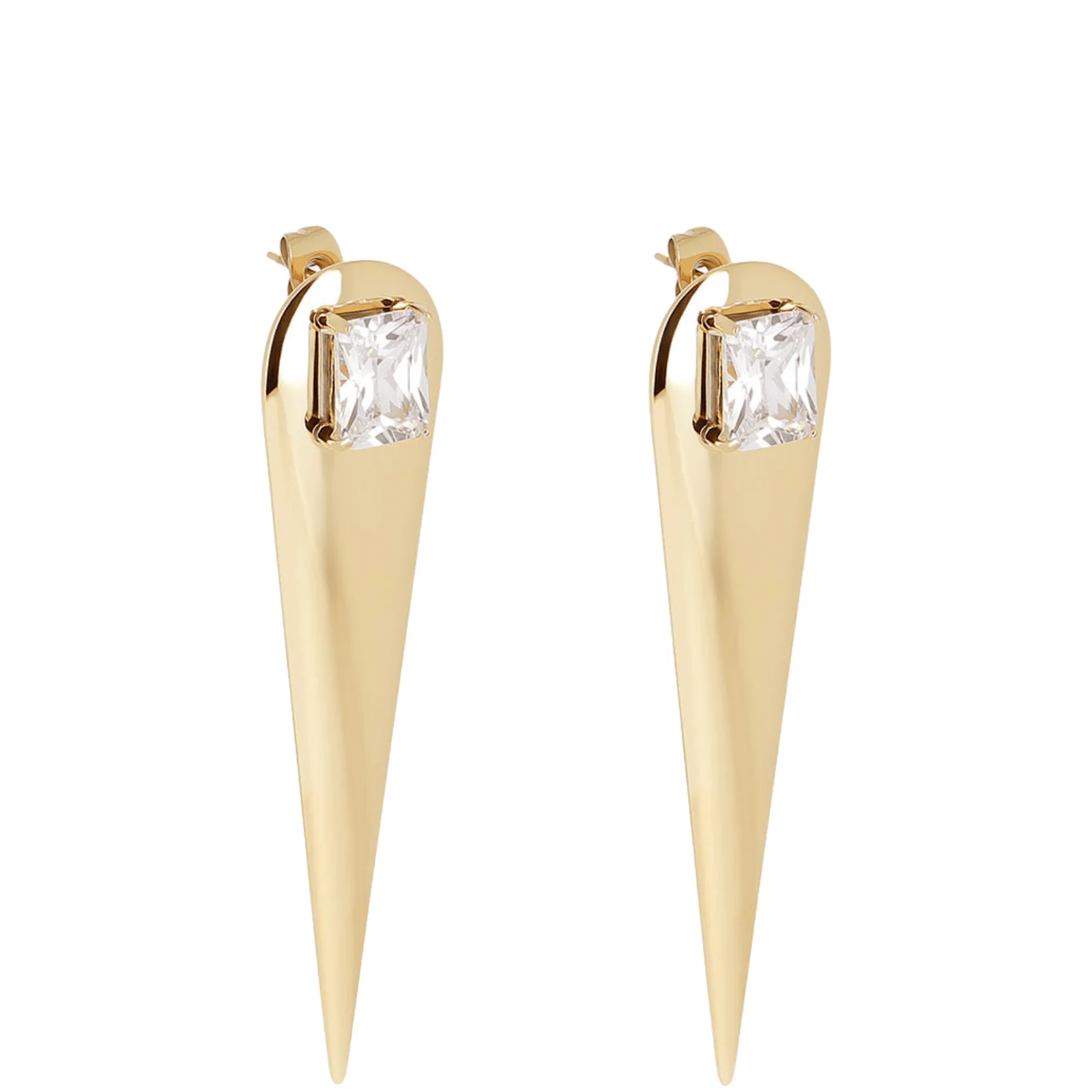 ZAG Gold Large Spike Stud Earrings