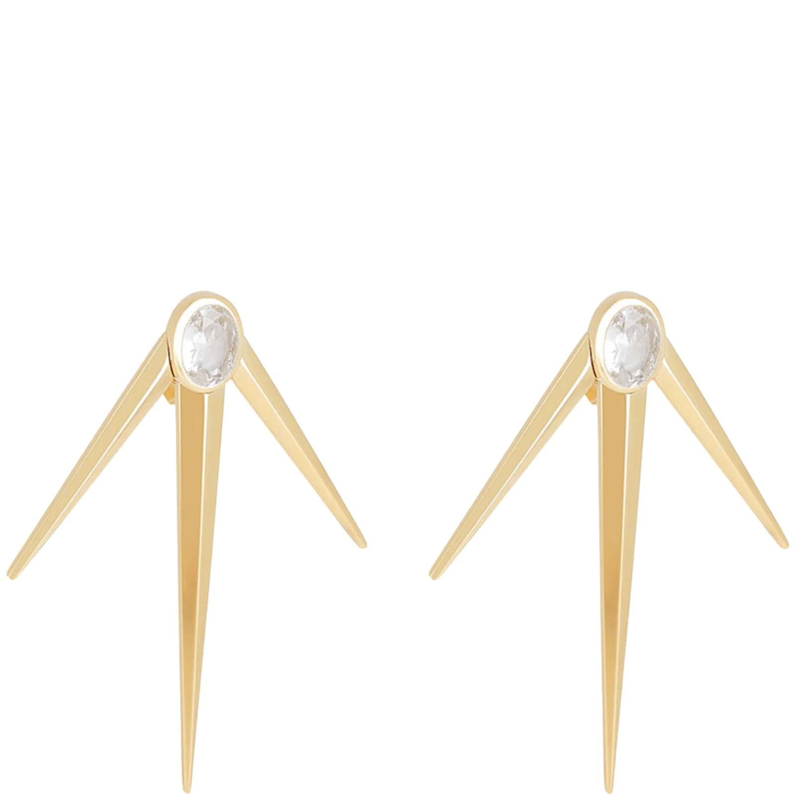 ZAG Gold Large Triple Spike Stud Earrings