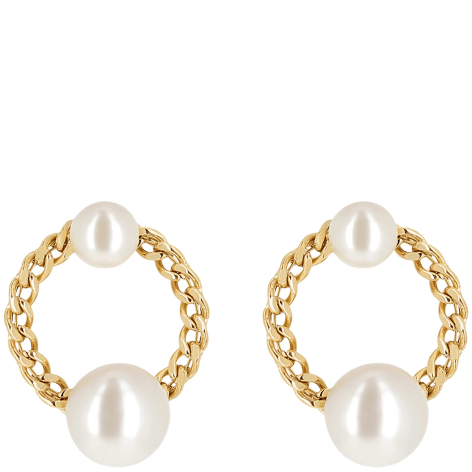 ZAG Gold Marmaro Pearl Large Stud Earrings