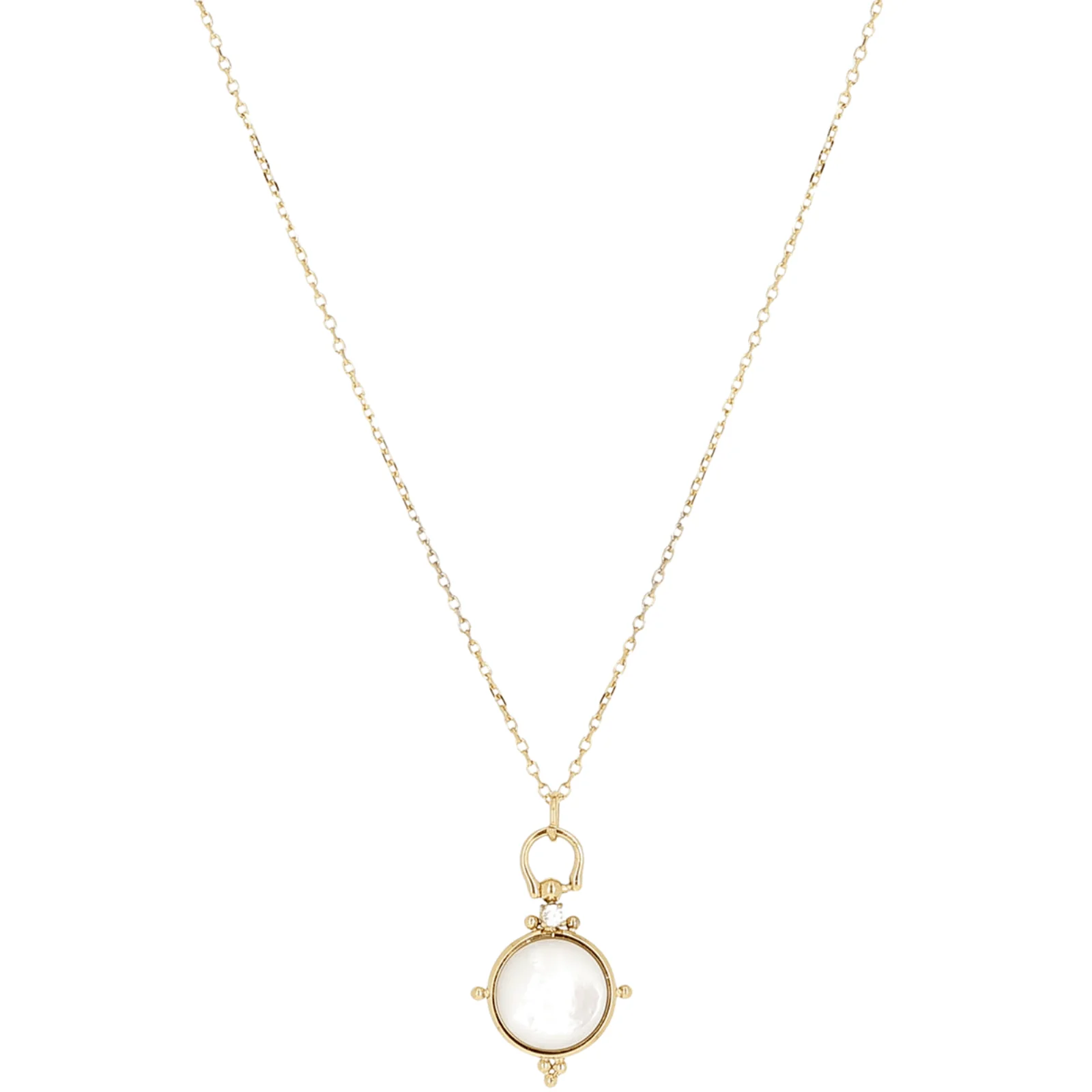 ZAG Gold Mother Of Pearl Pendant Necklace