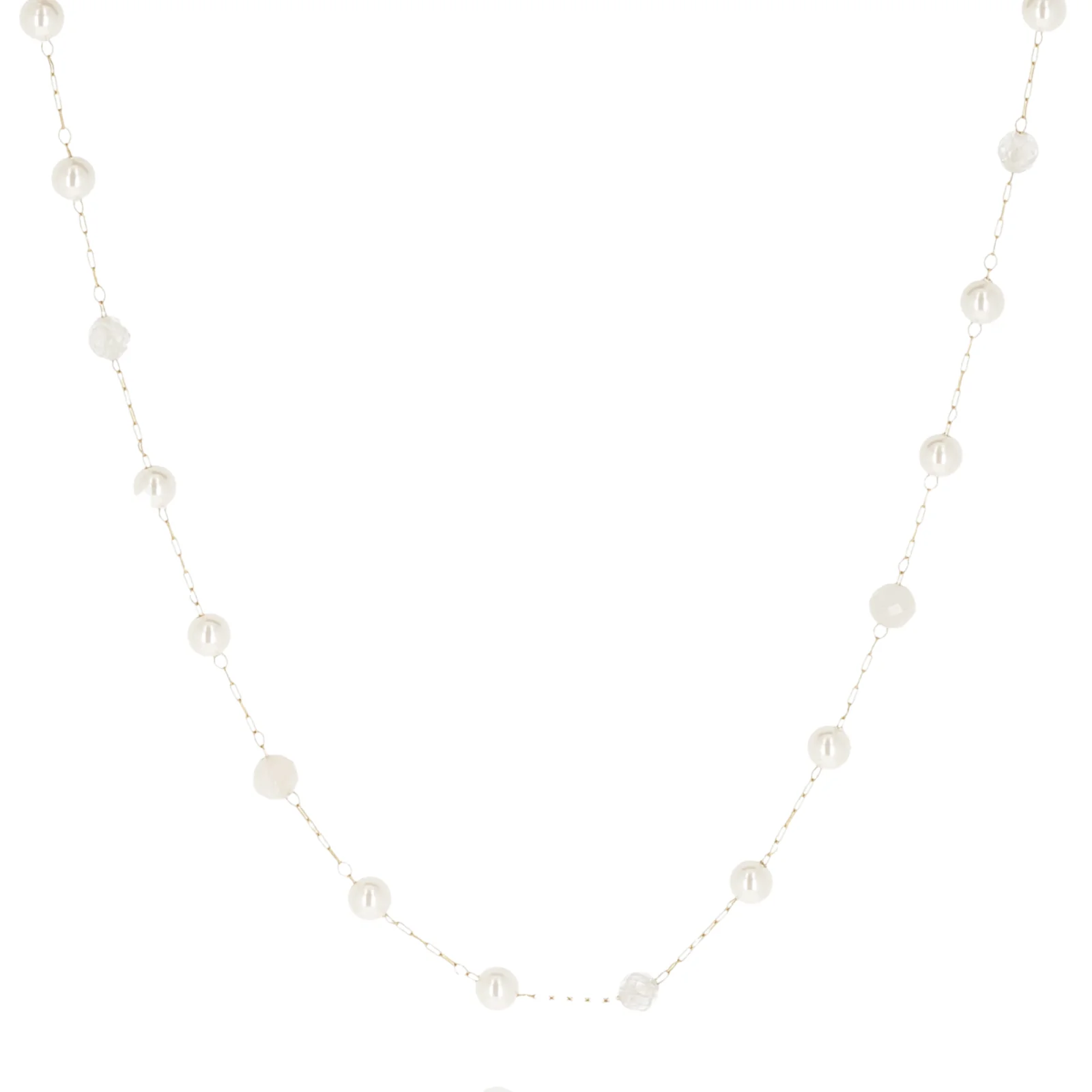 ZAG Gold Multi Bead & Pearl Chain Necklace