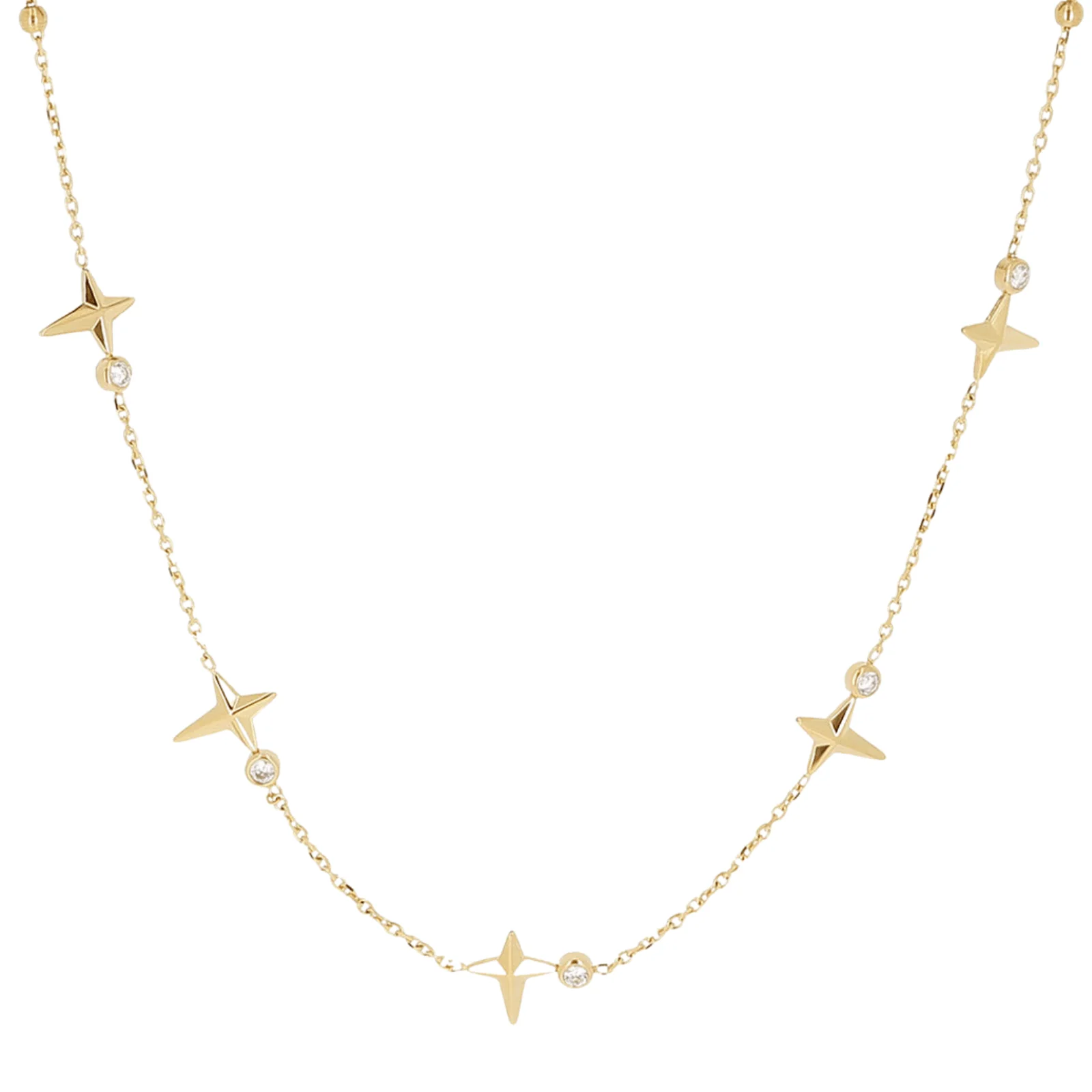 ZAG Gold Multi Star Pendants Necklace