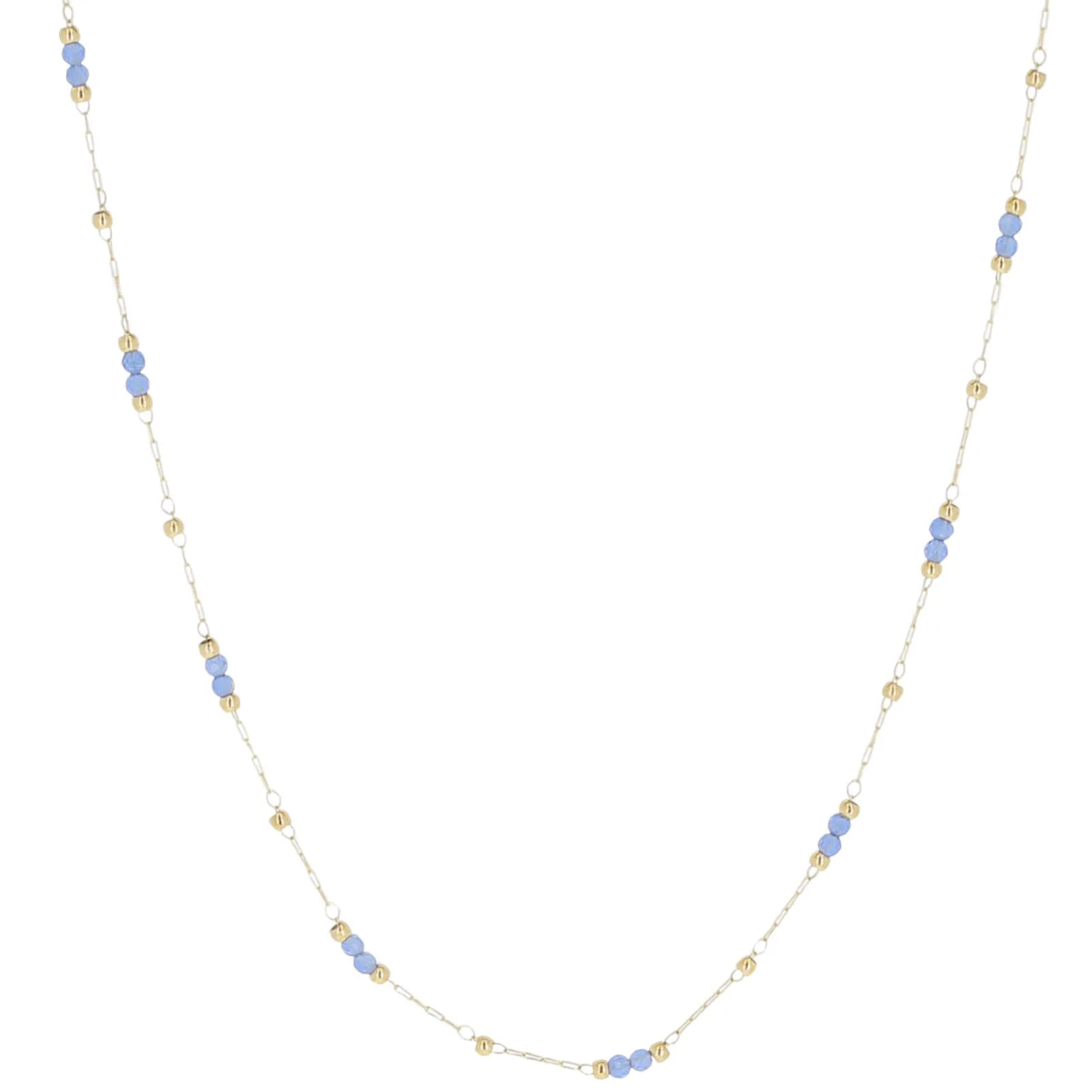 ZAG Gold & Navy Dainty Bead Necklace