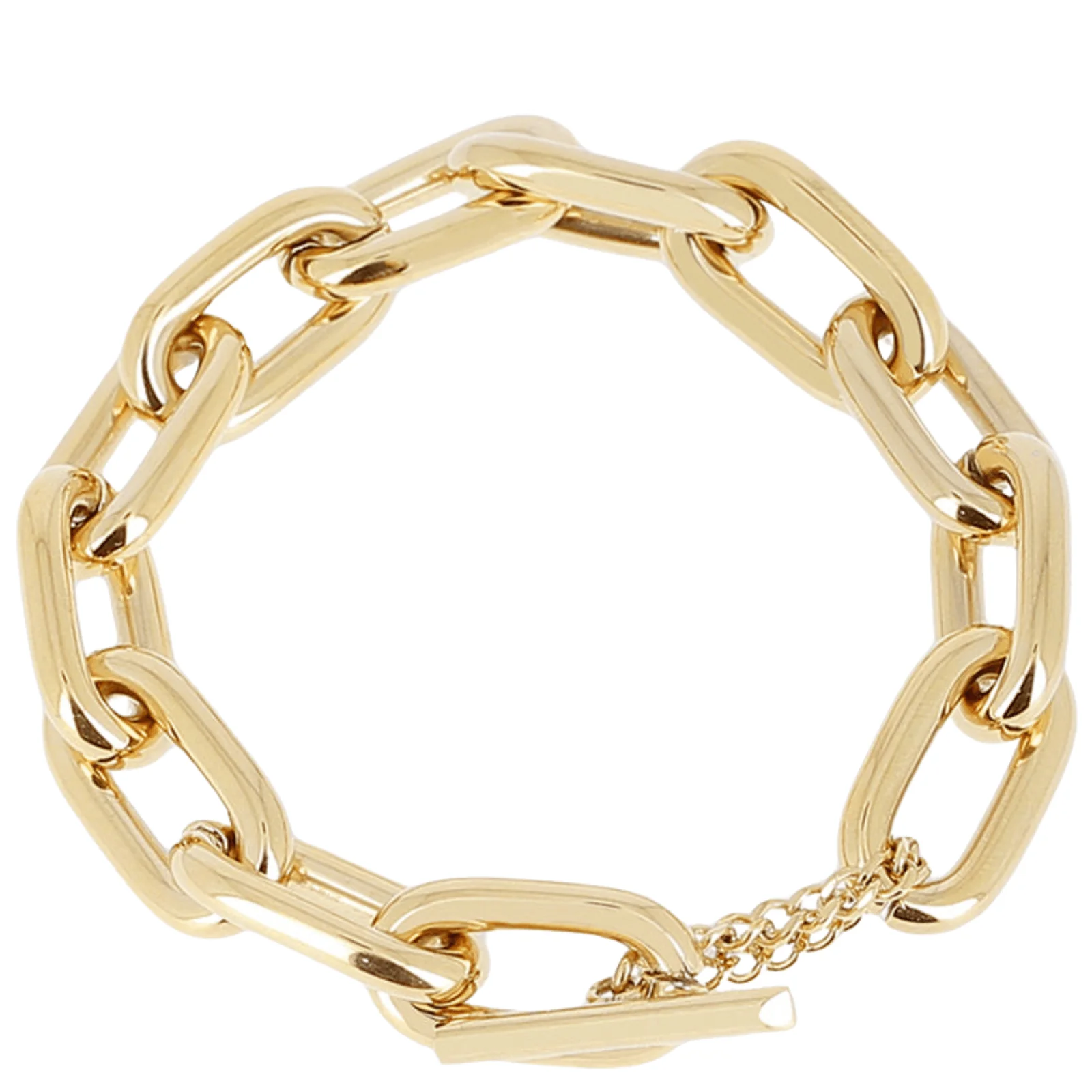 ZAG Gold Oval Link TBar Bracelet