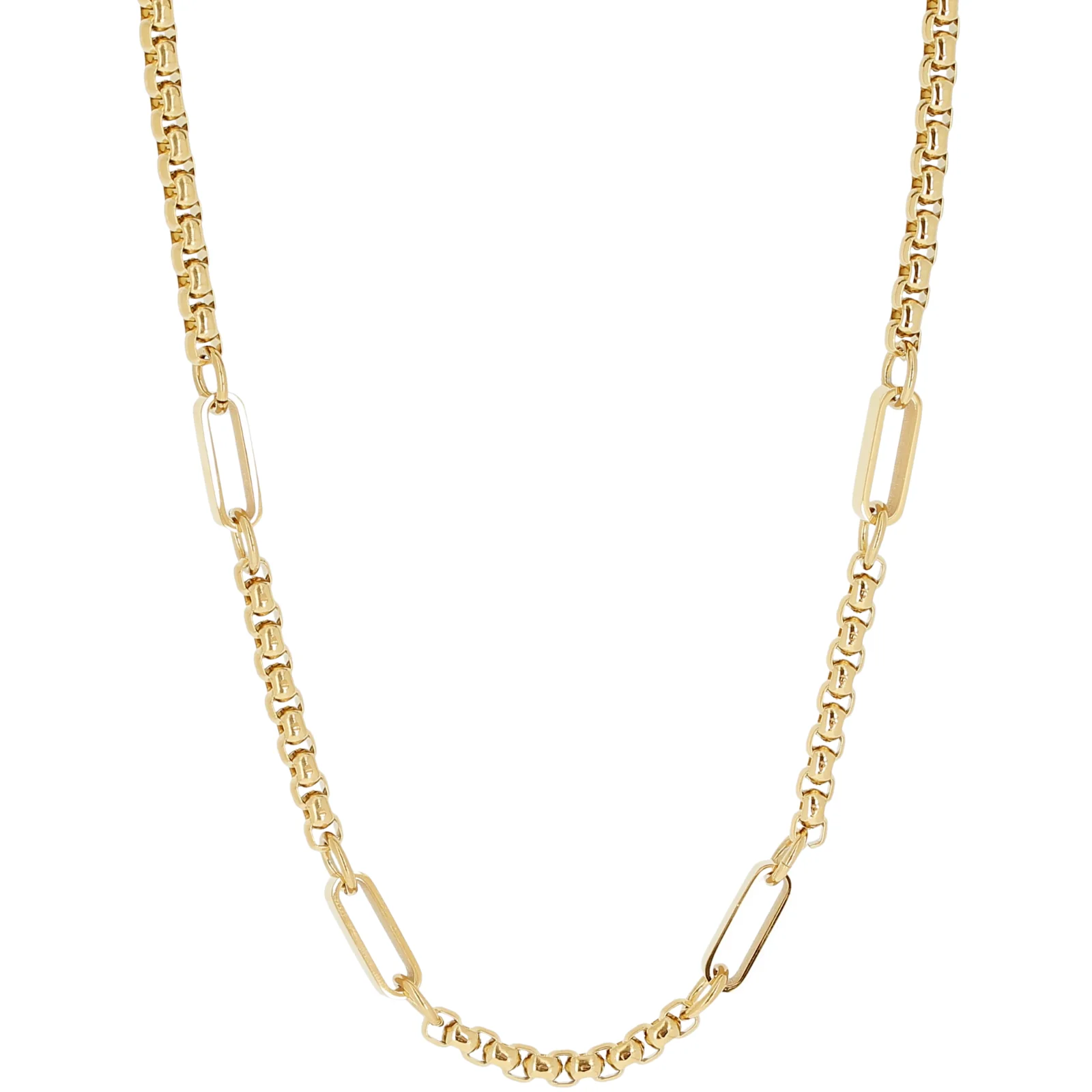 ZAG Gold Oval Pendant Link Necklace