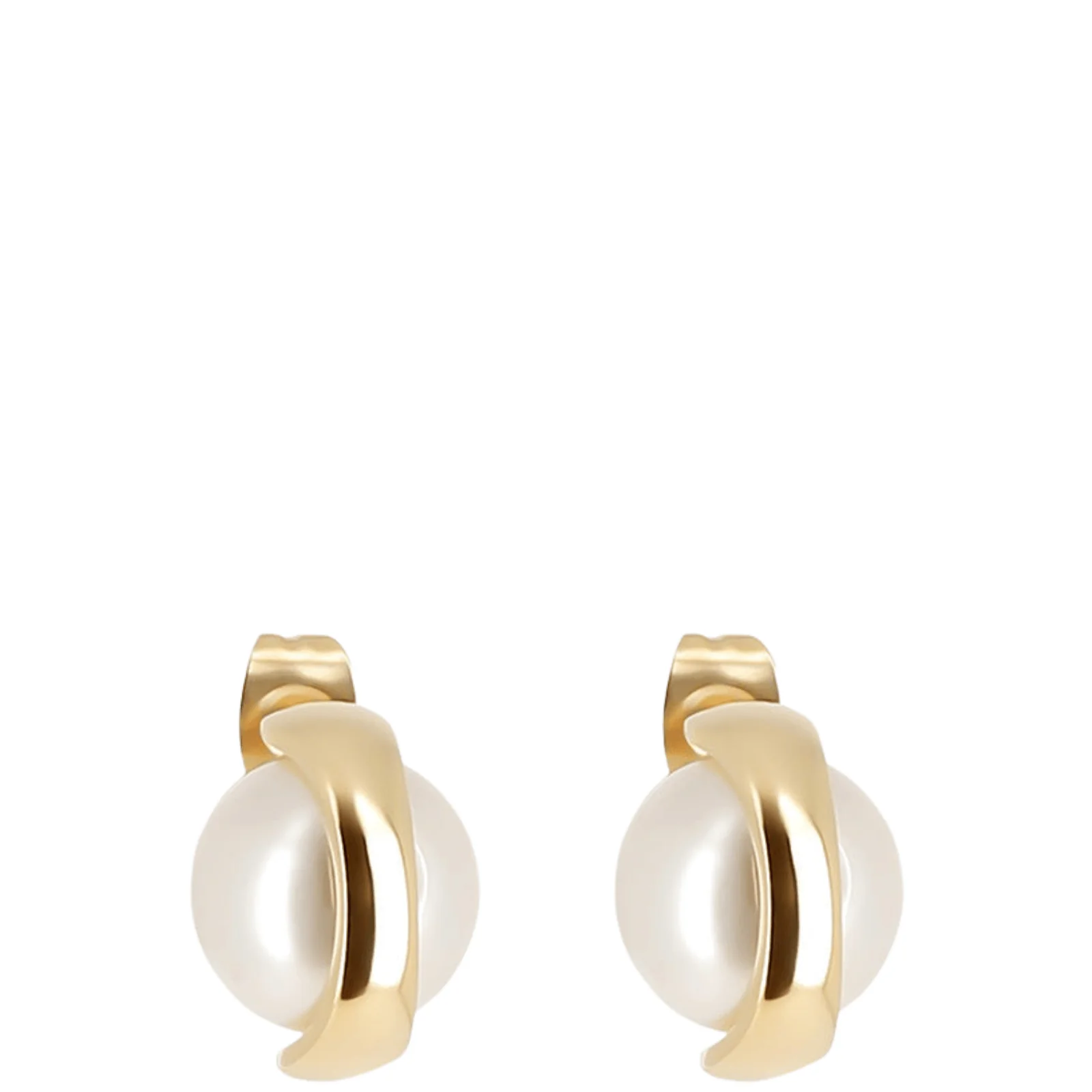 ZAG Gold Pearl Stud Earrings