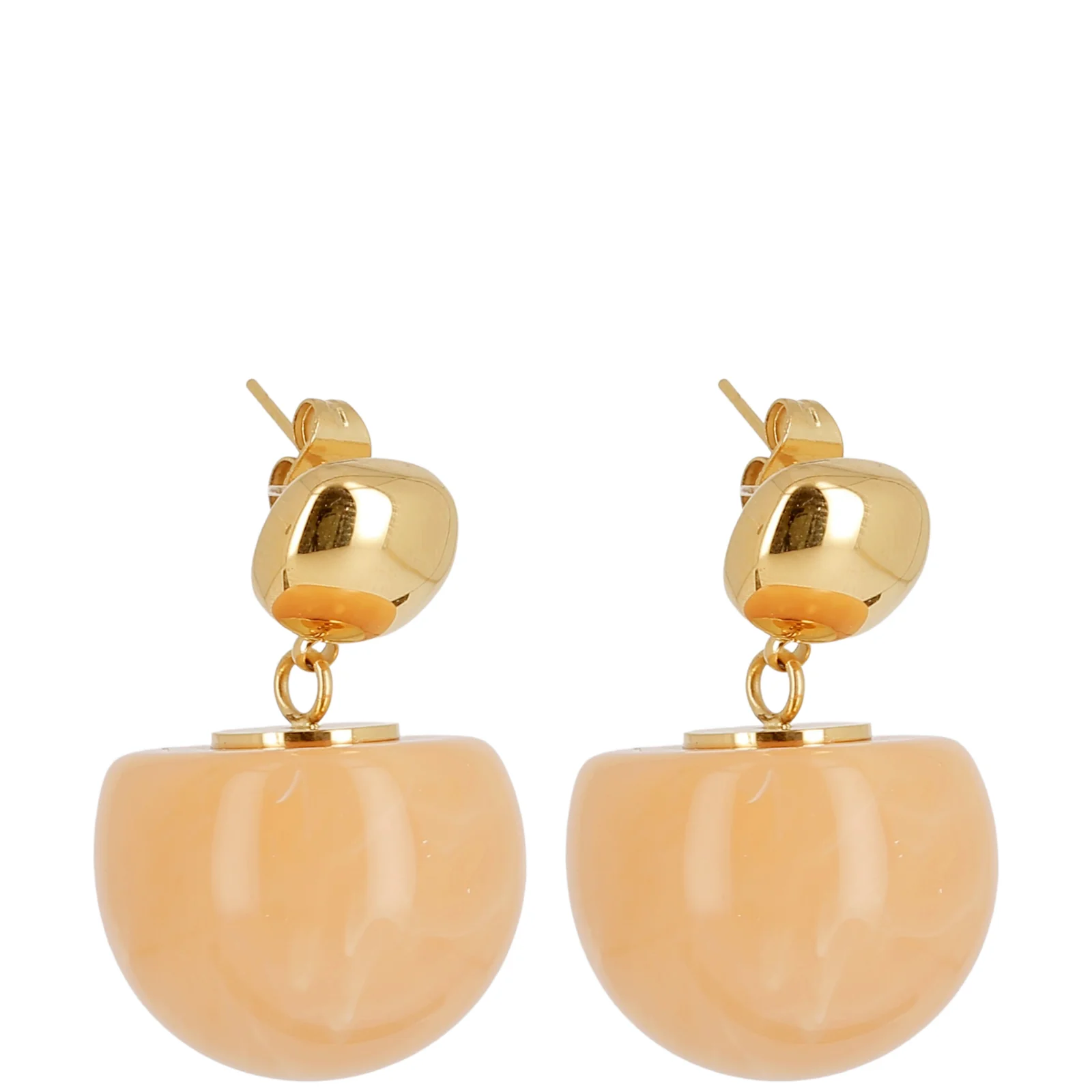 ZAG Gold Rosazia Bead Drop Stud Earrings - Nude