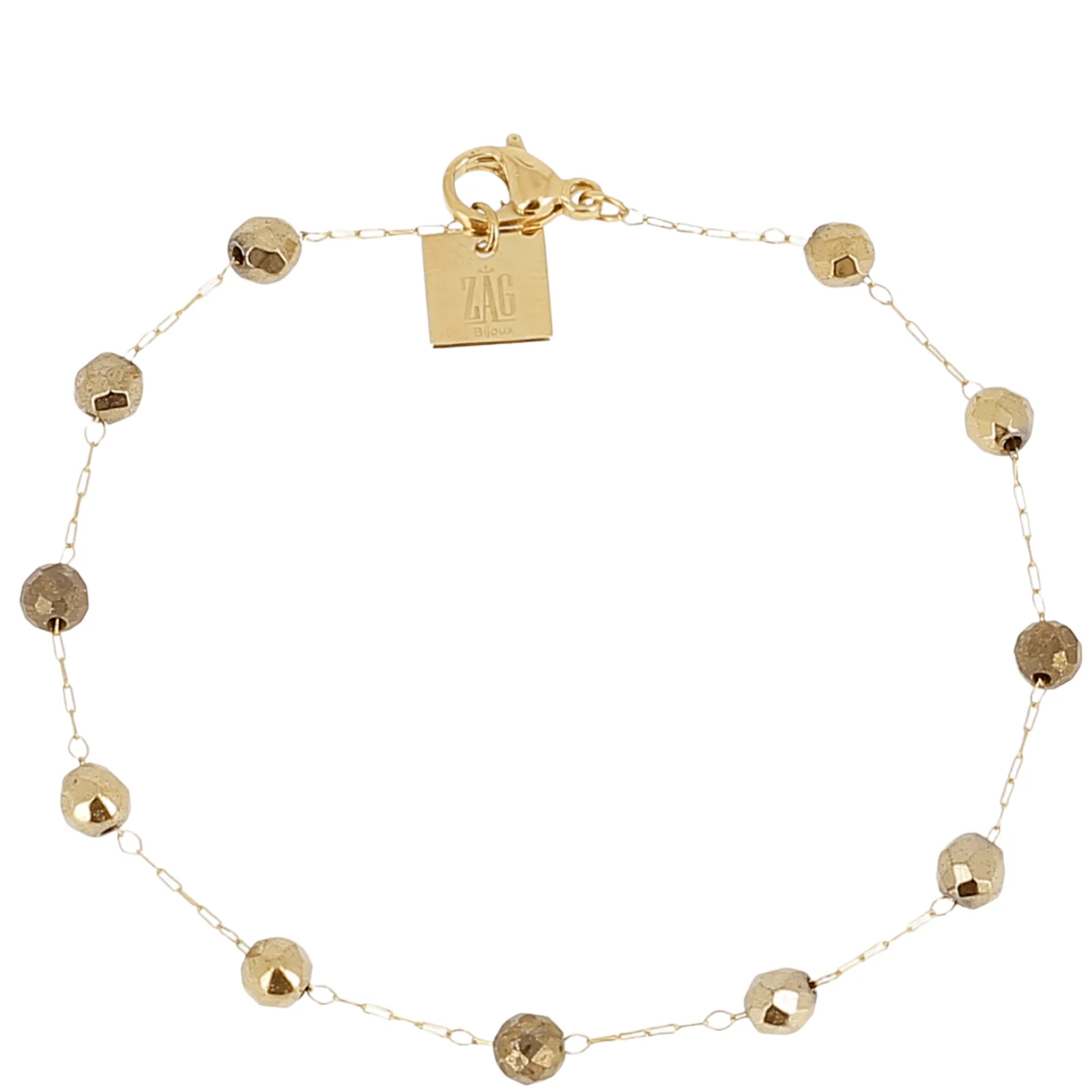 ZAG Gold Simple Hematite Beaded Bracelet