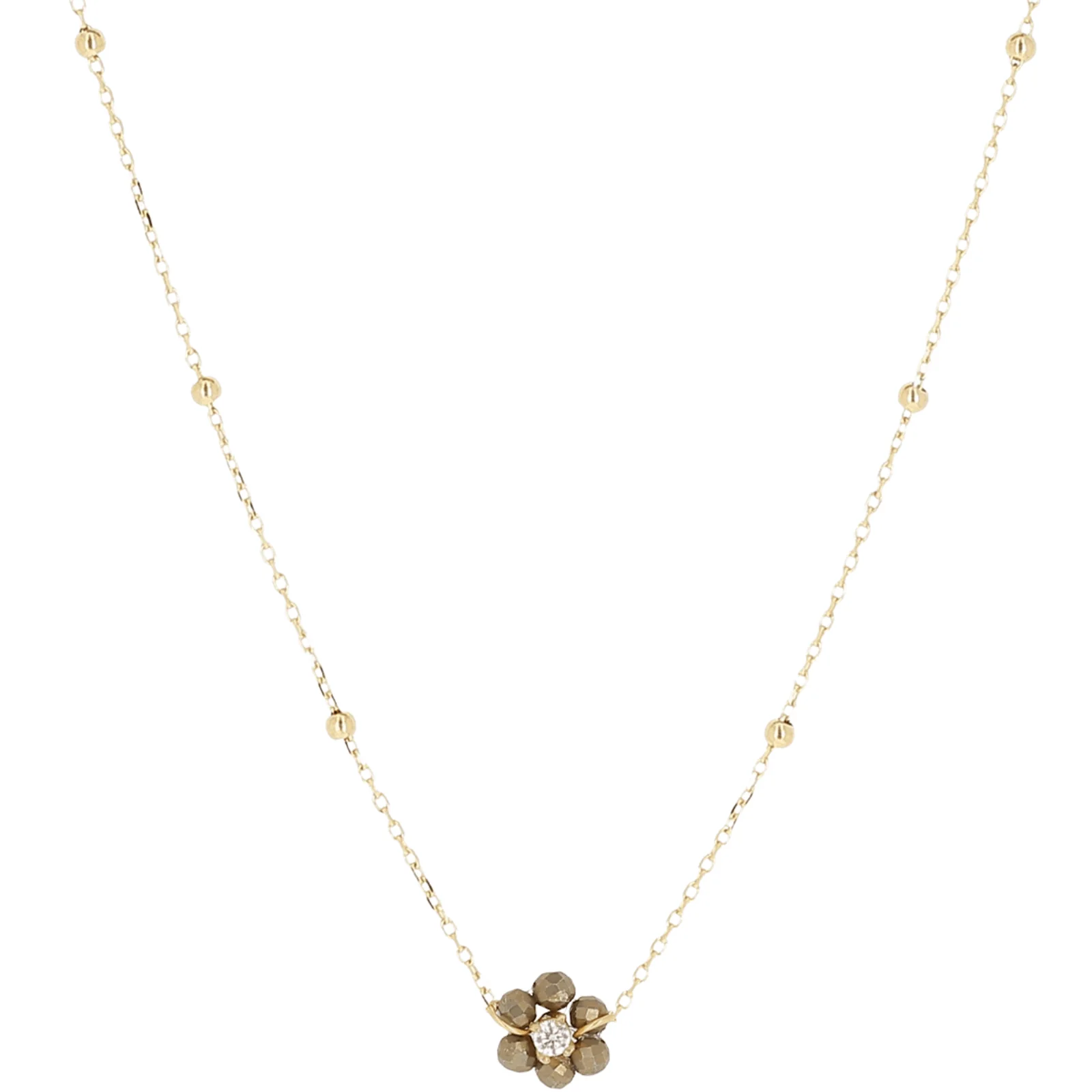 ZAG Gold Small Flower Pendant Necklace