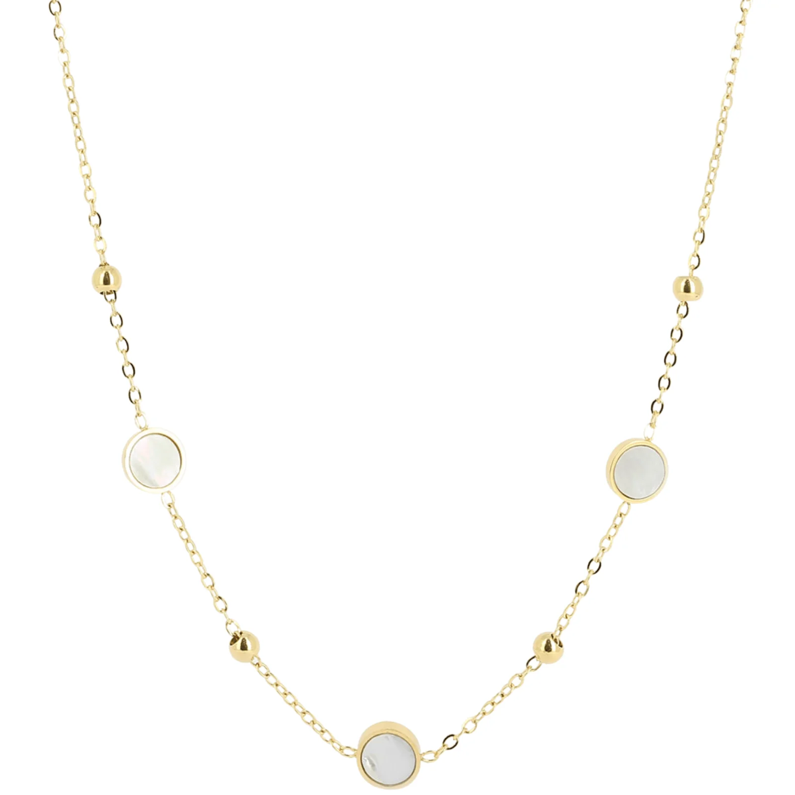 ZAG Gold Small Mother Of Pearl Pendants Necklace