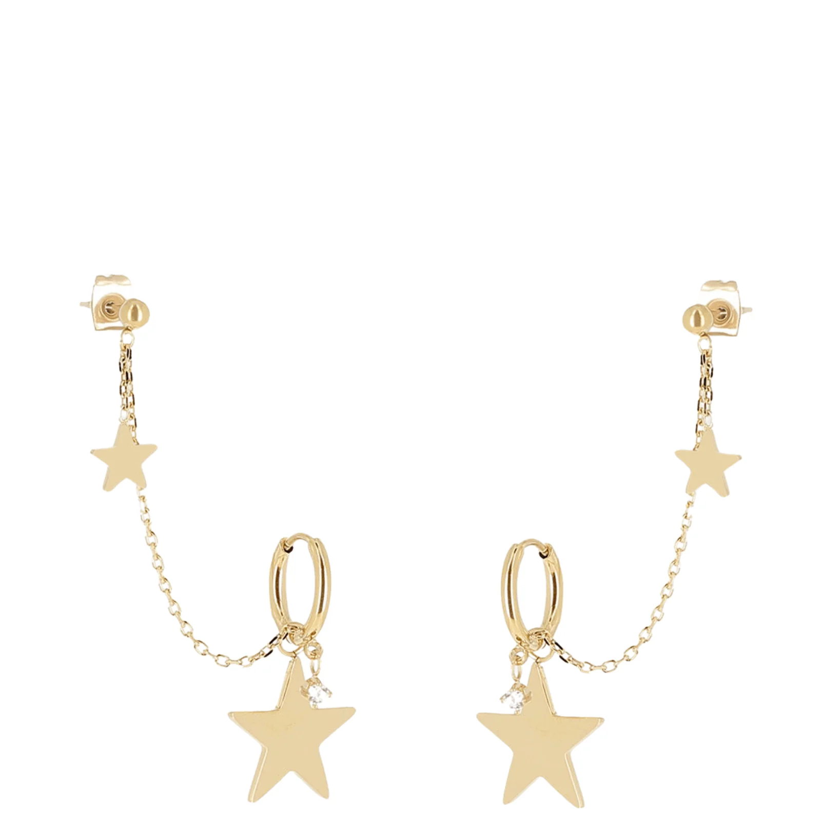 ZAG Gold & Star Hoop & Stud Earrings
