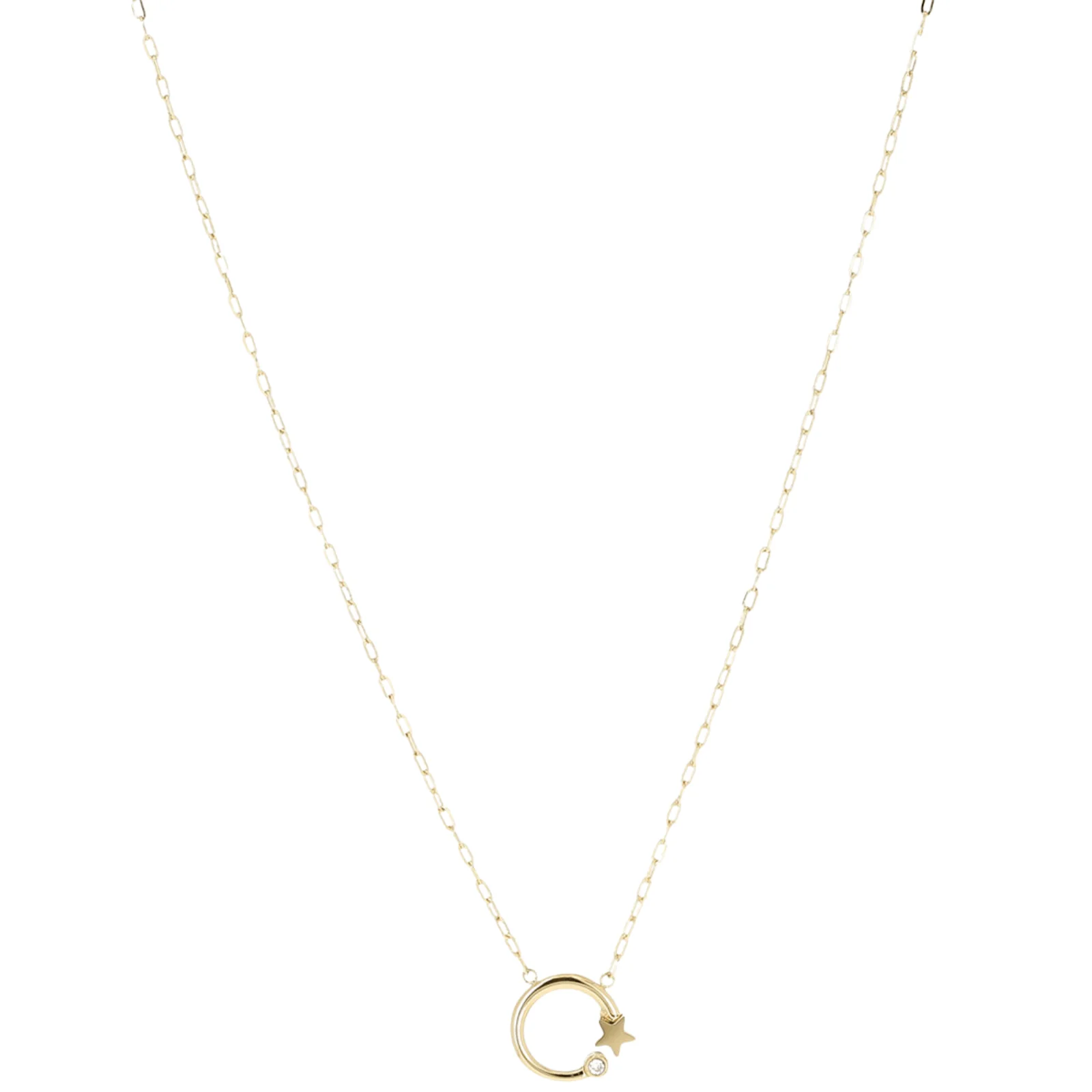ZAG Gold Star Loop Pendant Necklace
