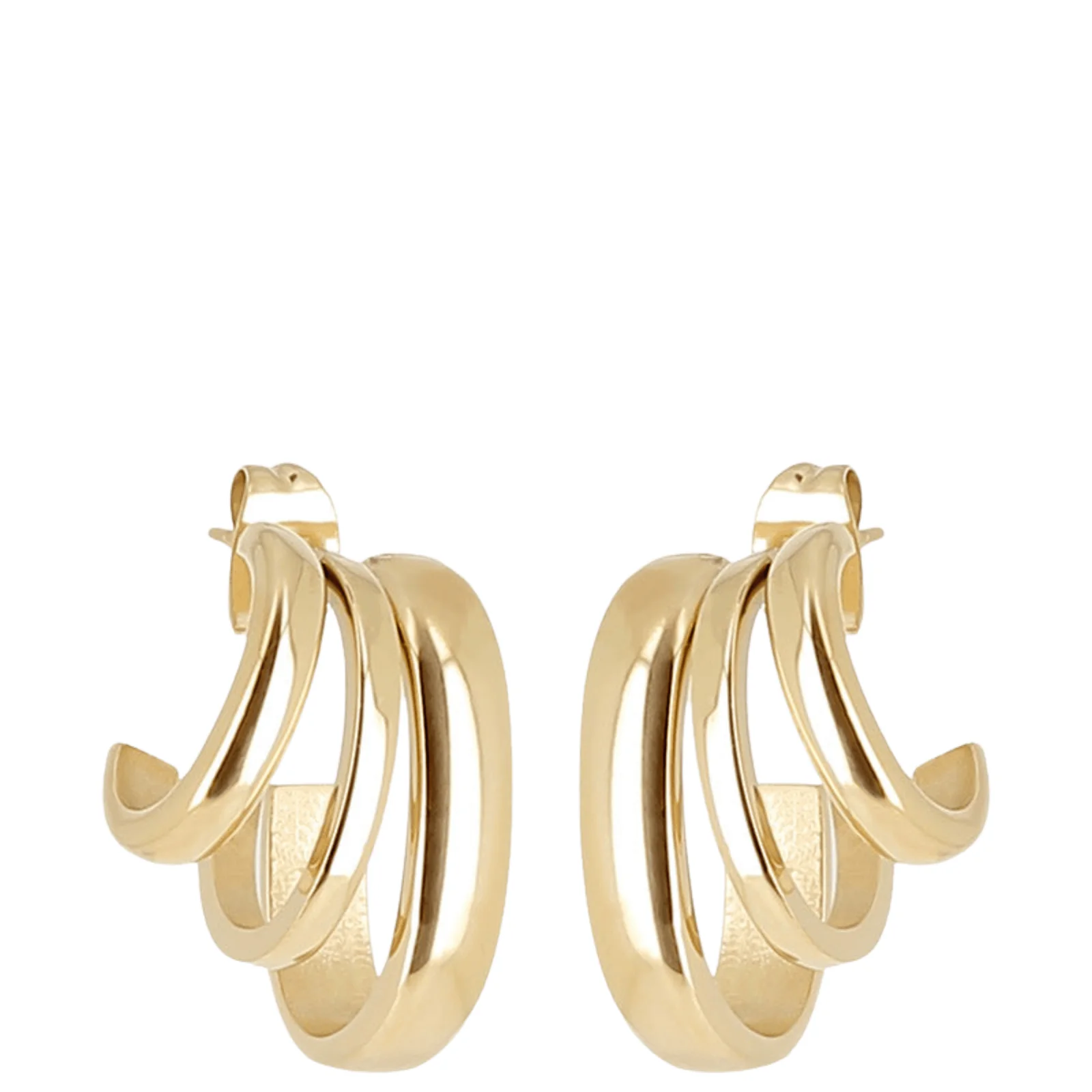 ZAG Gold Tawny Triple Hoop Earrings