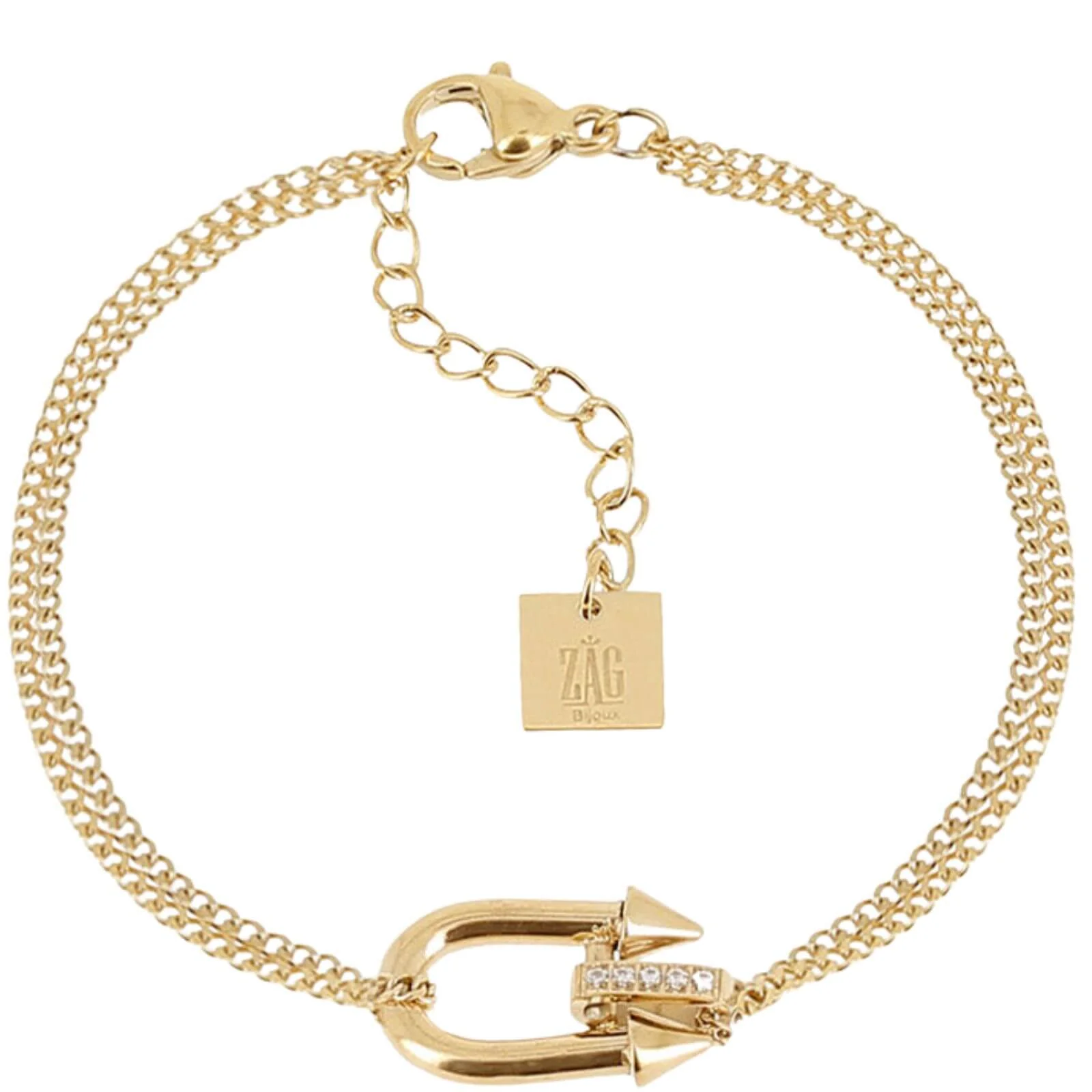 ZAG Gold U Pendant Bracelet