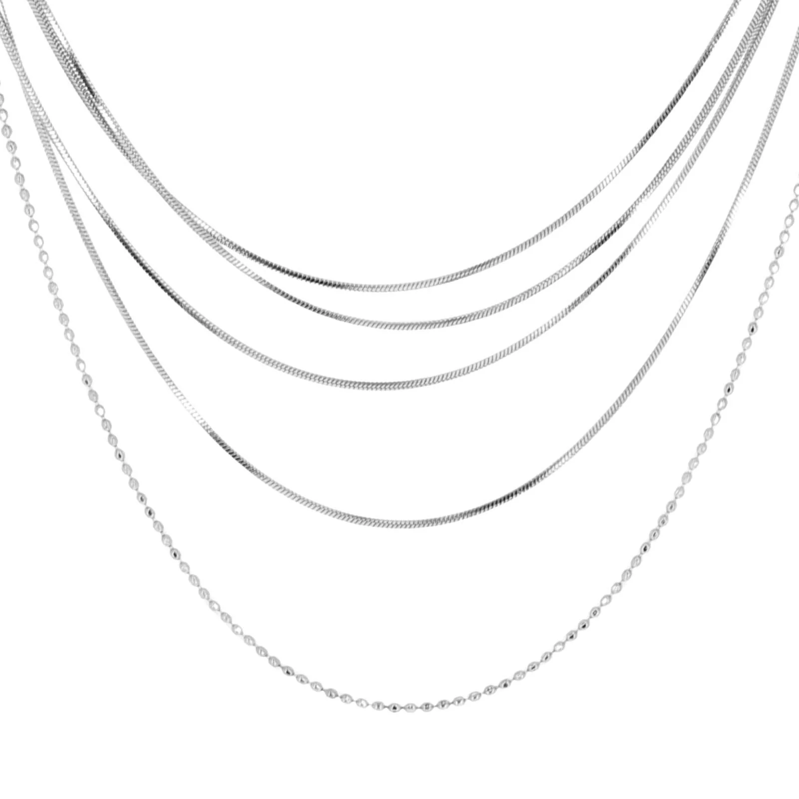ZAG Multi Strand Silver Necklace