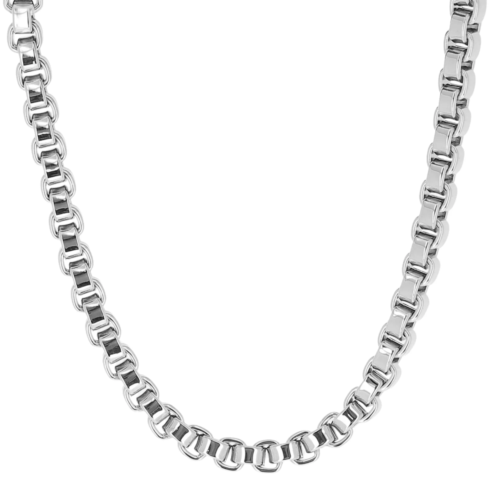 ZAG Silver Large Box Link Necklace