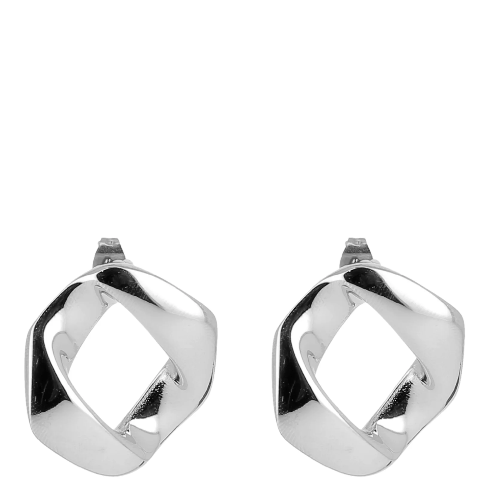 ZAG Silver Large Fold Stud Earrings