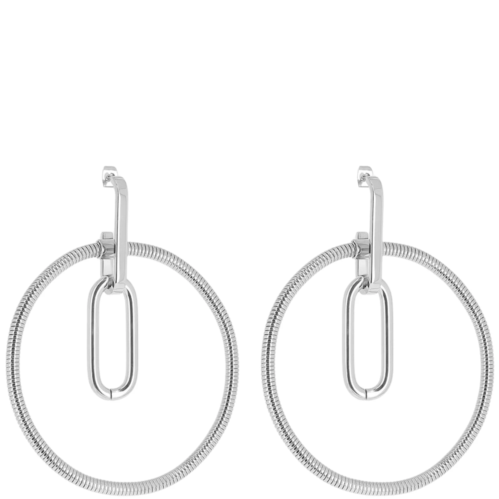 ZAG Silver Large Statement Earrings