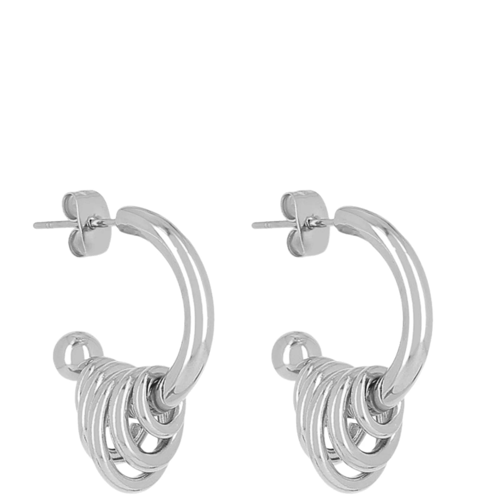 ZAG Silver Medium Hoop Silver Rings Earrings