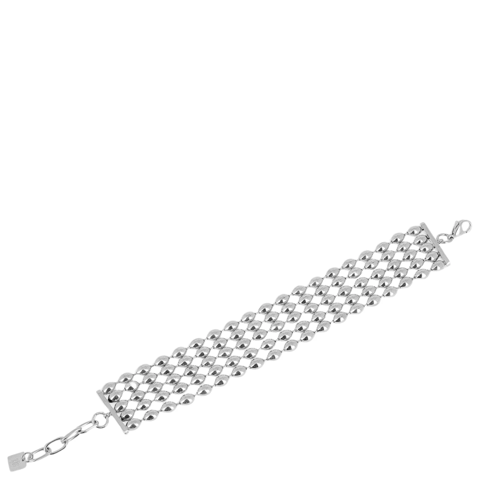 ZAG Silver Oval Bead Quadruple Strand Bracelet