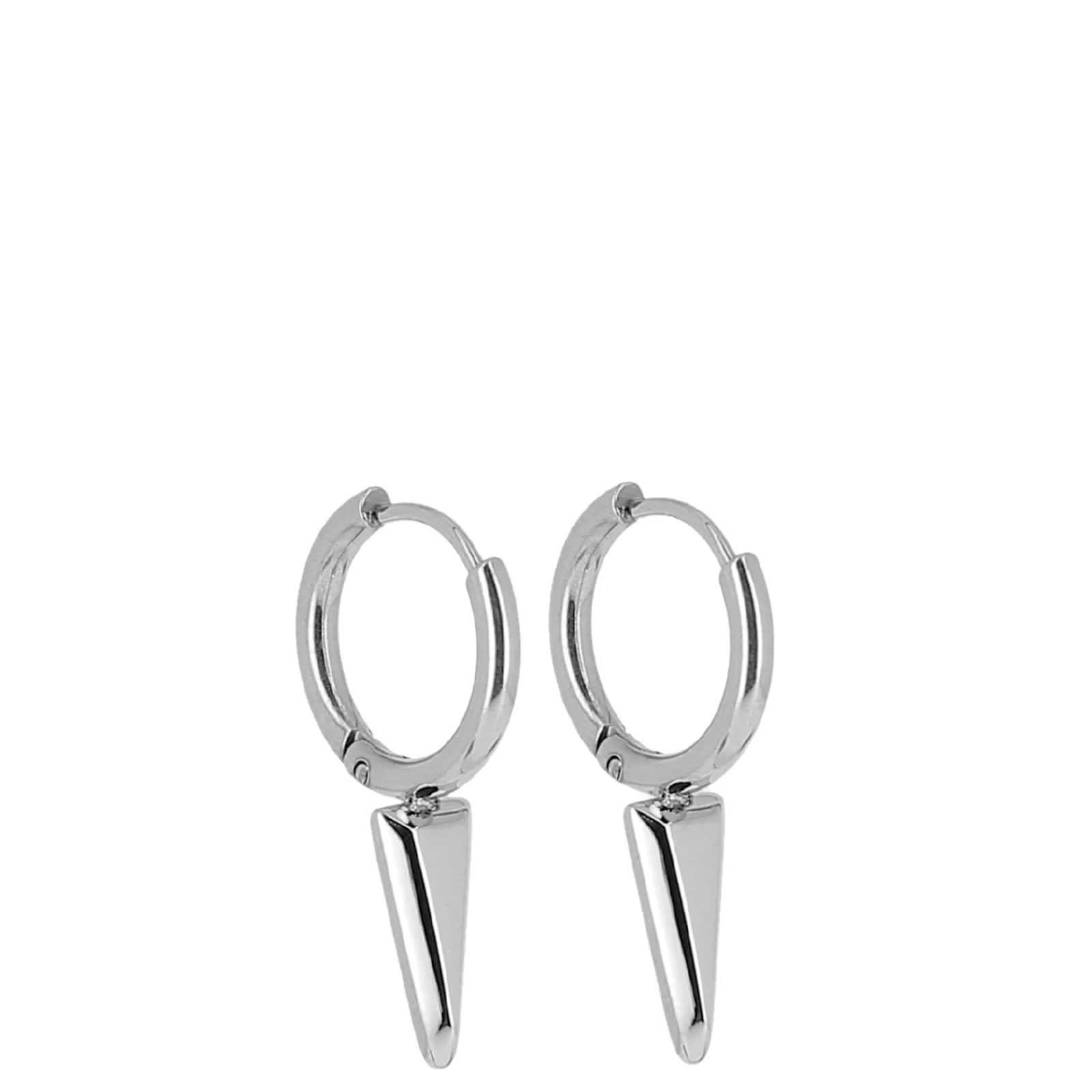 ZAG Silver Plain Arrow Charm Hoop Earrings