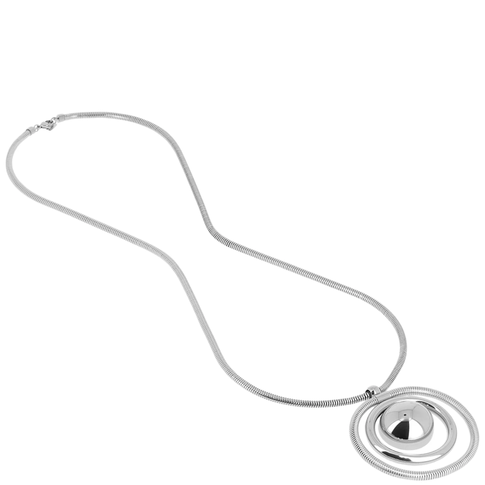 ZAG Silver Snake Long Length Chain Statement Necklace