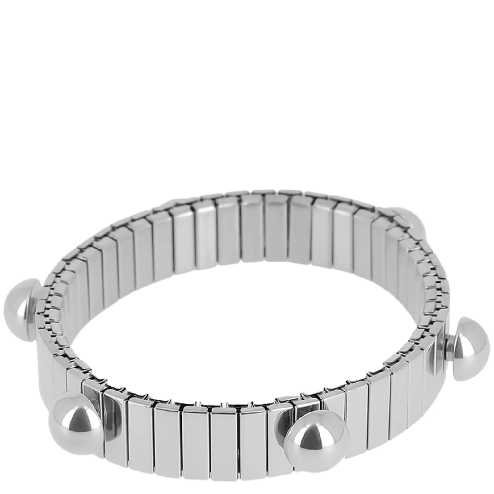 ZAG Silver Dome Studded Stretch Bracelet