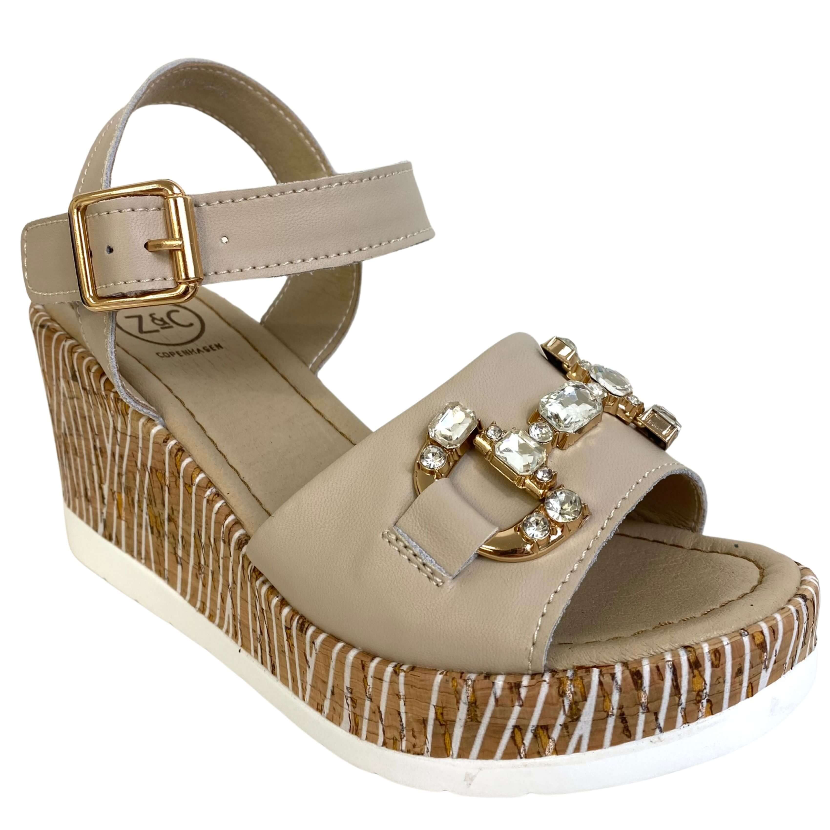 Zanni & Co Beige Wedge Sandals - Image 2